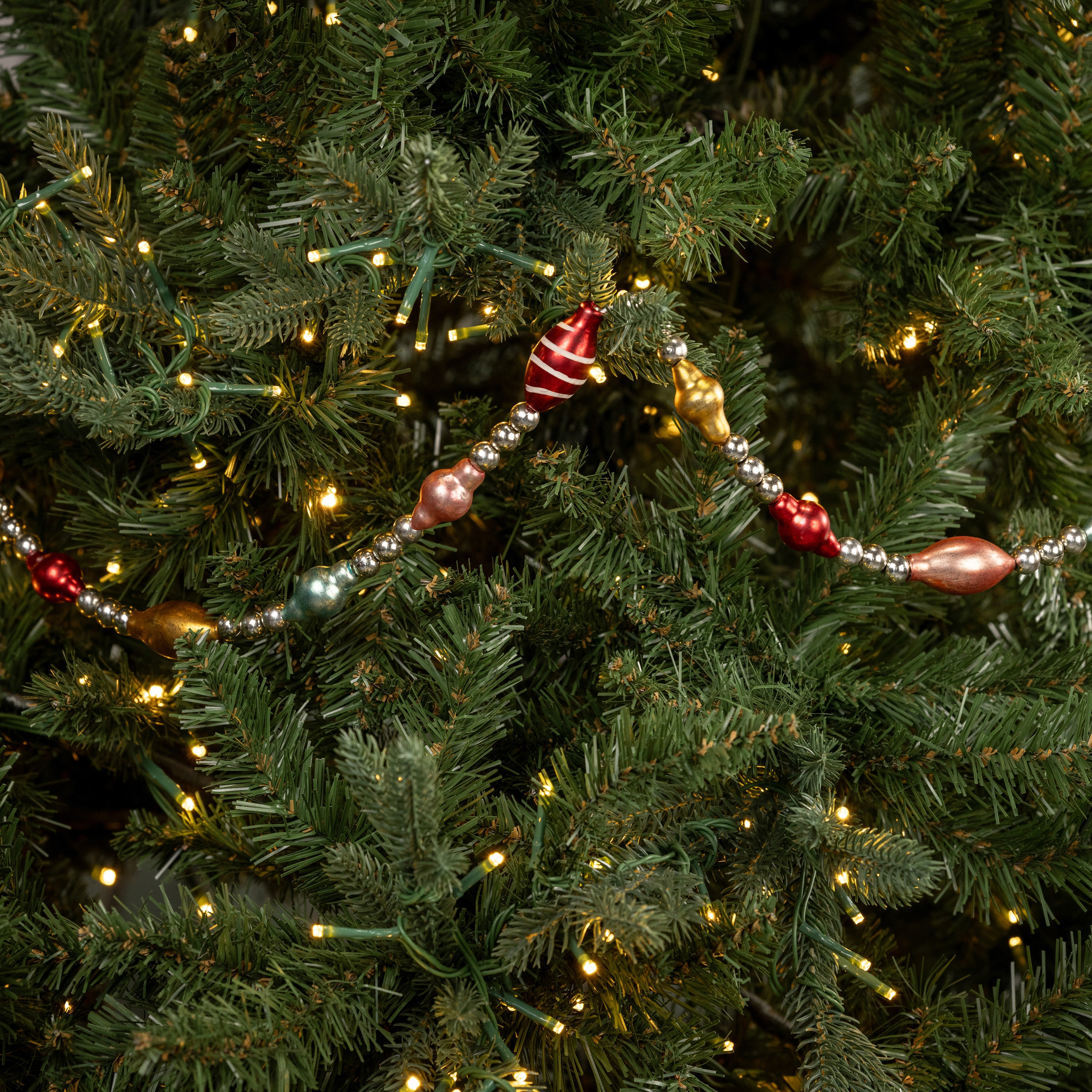 Blue, Gold & Red Beaded Garland, 6 ft, photo 2 of 3