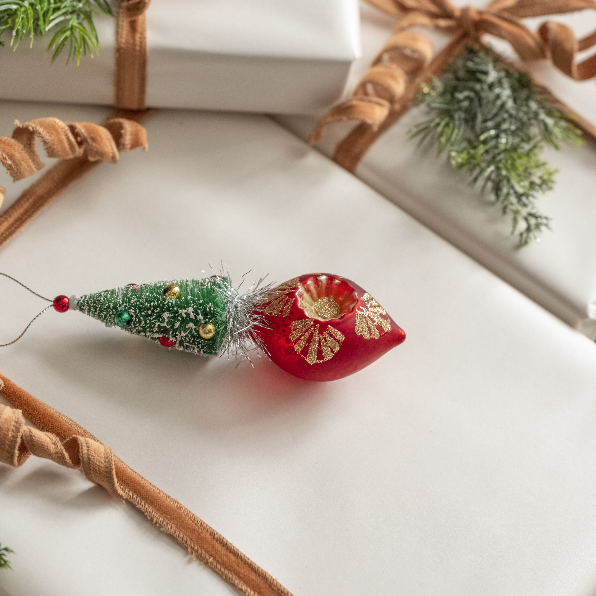 Red Vintage Tree Ornament, 6", photo 3 of 3