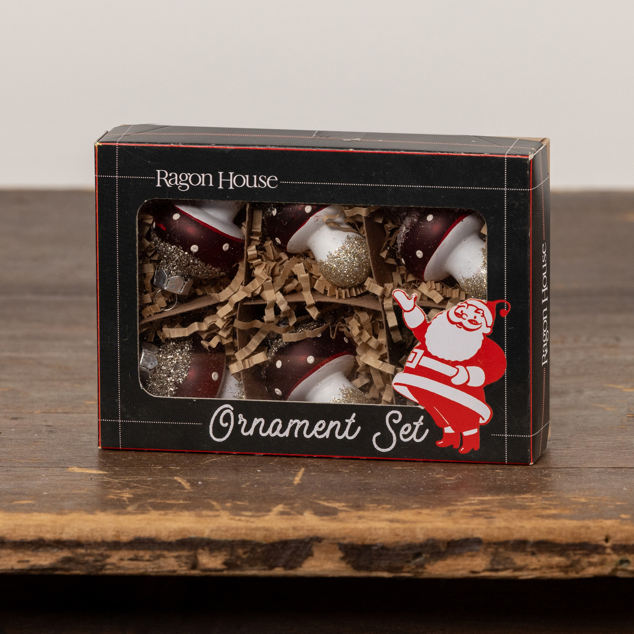 Glittered Red Mushroom Ornaments, Set of 6, photo 2 of 2