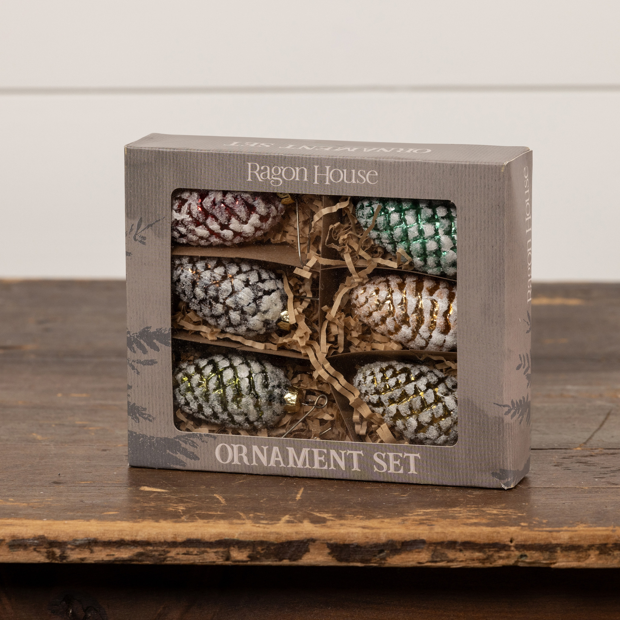 Multicolor Pinecone Ornaments, Set of 6, photo 2 of 2