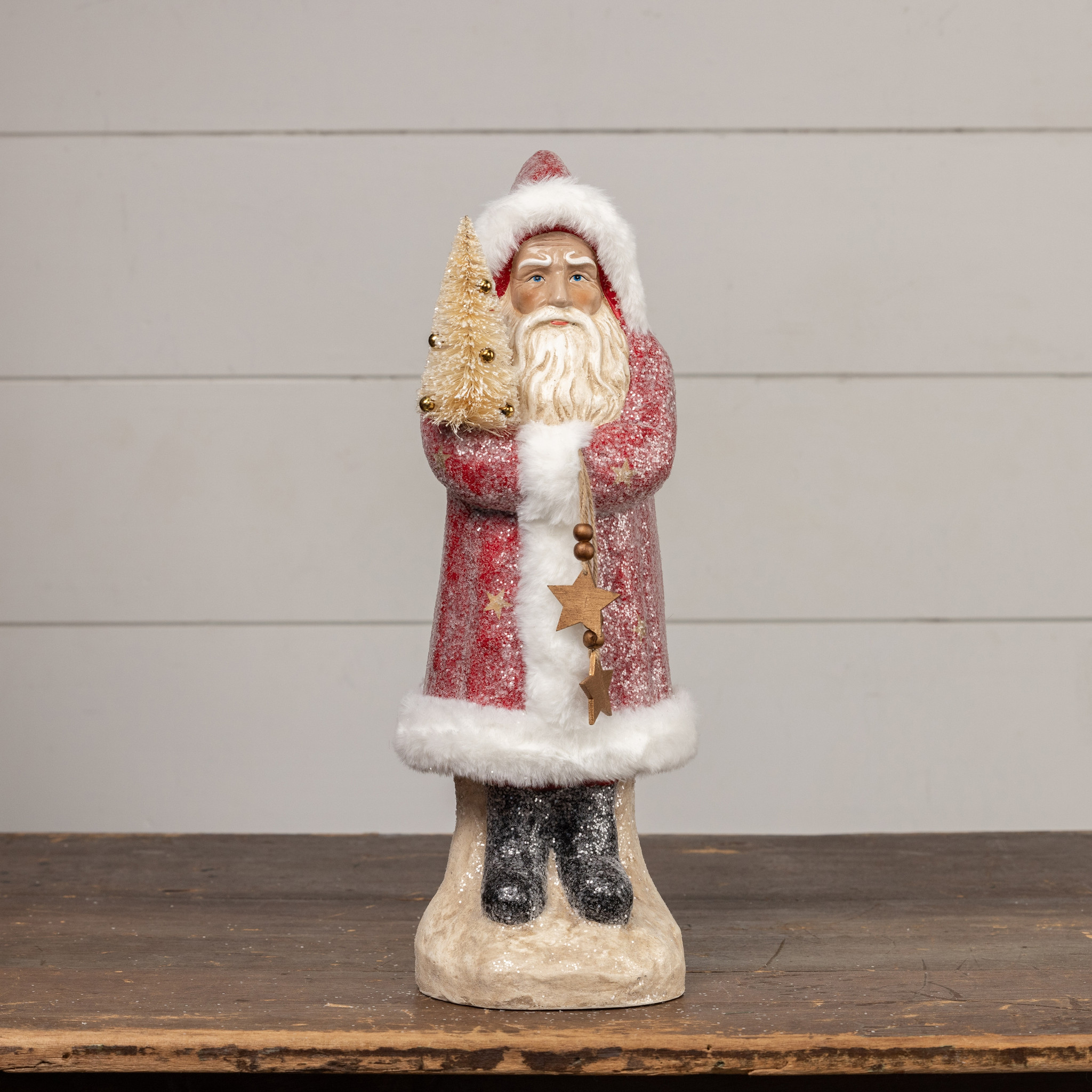 Glittered Red Belsnickle with Gold Stars, 16.5", photo 3 of 4