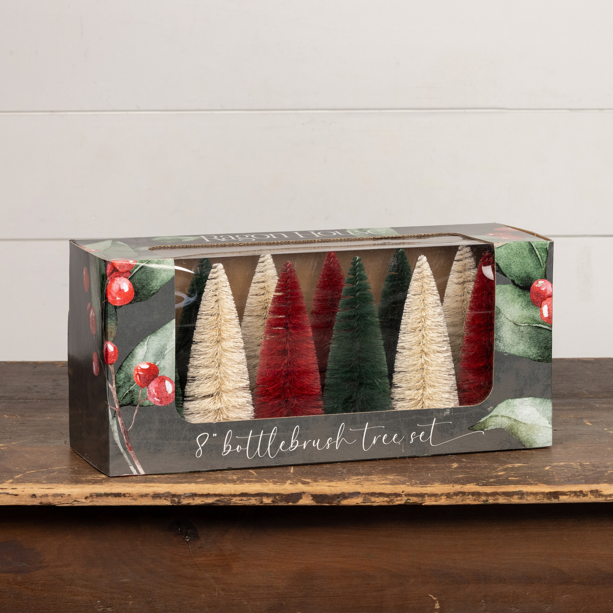 Holiday Bottlebrush Trees, Set of 12, 8", photo 2 of 3