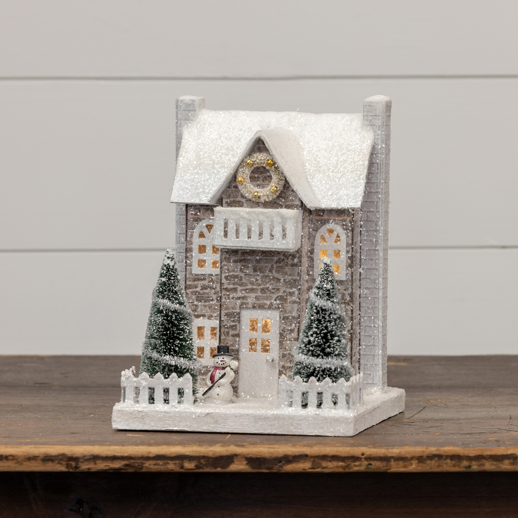 Lighted White Glittered Estate