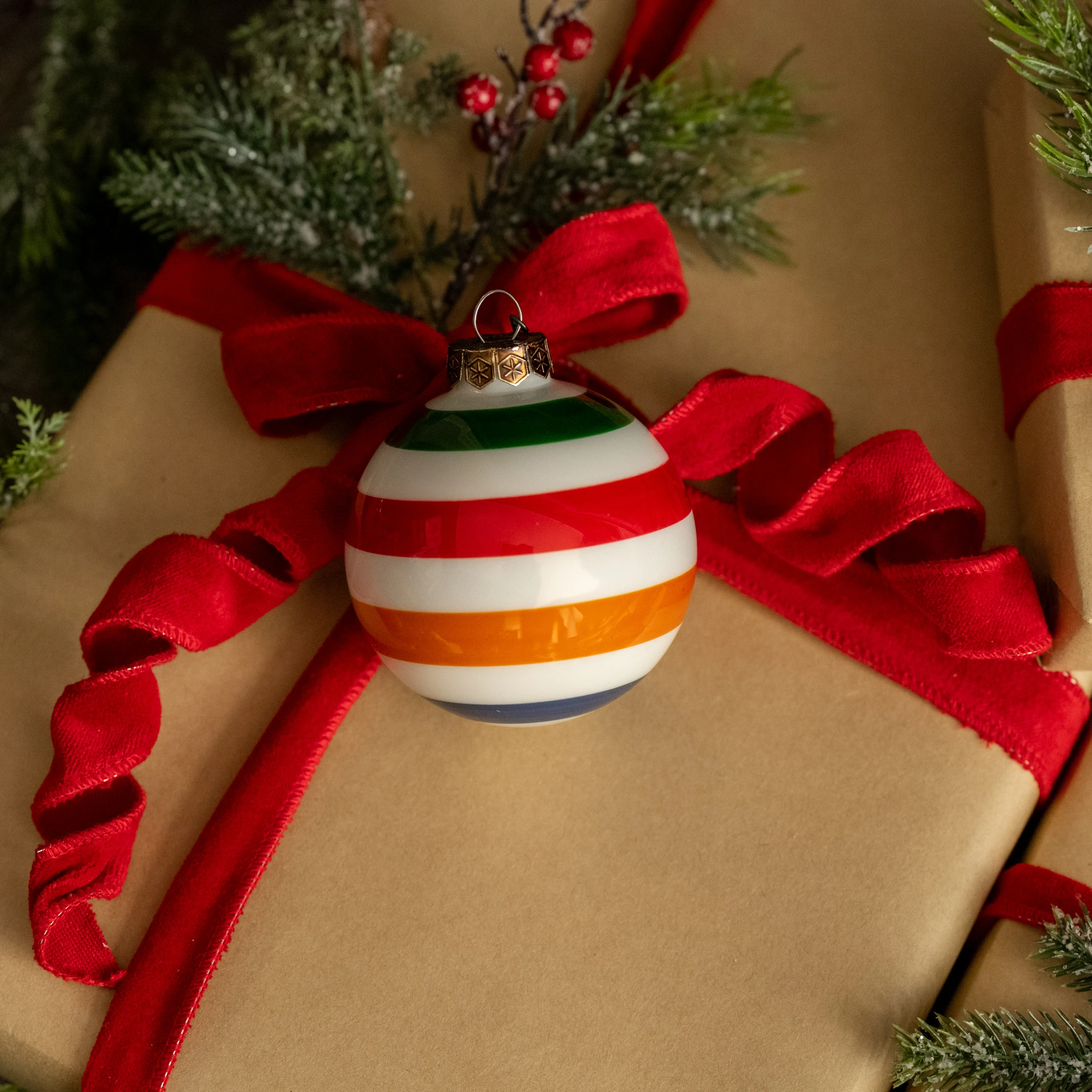 Striped Multi-Colored Ornament