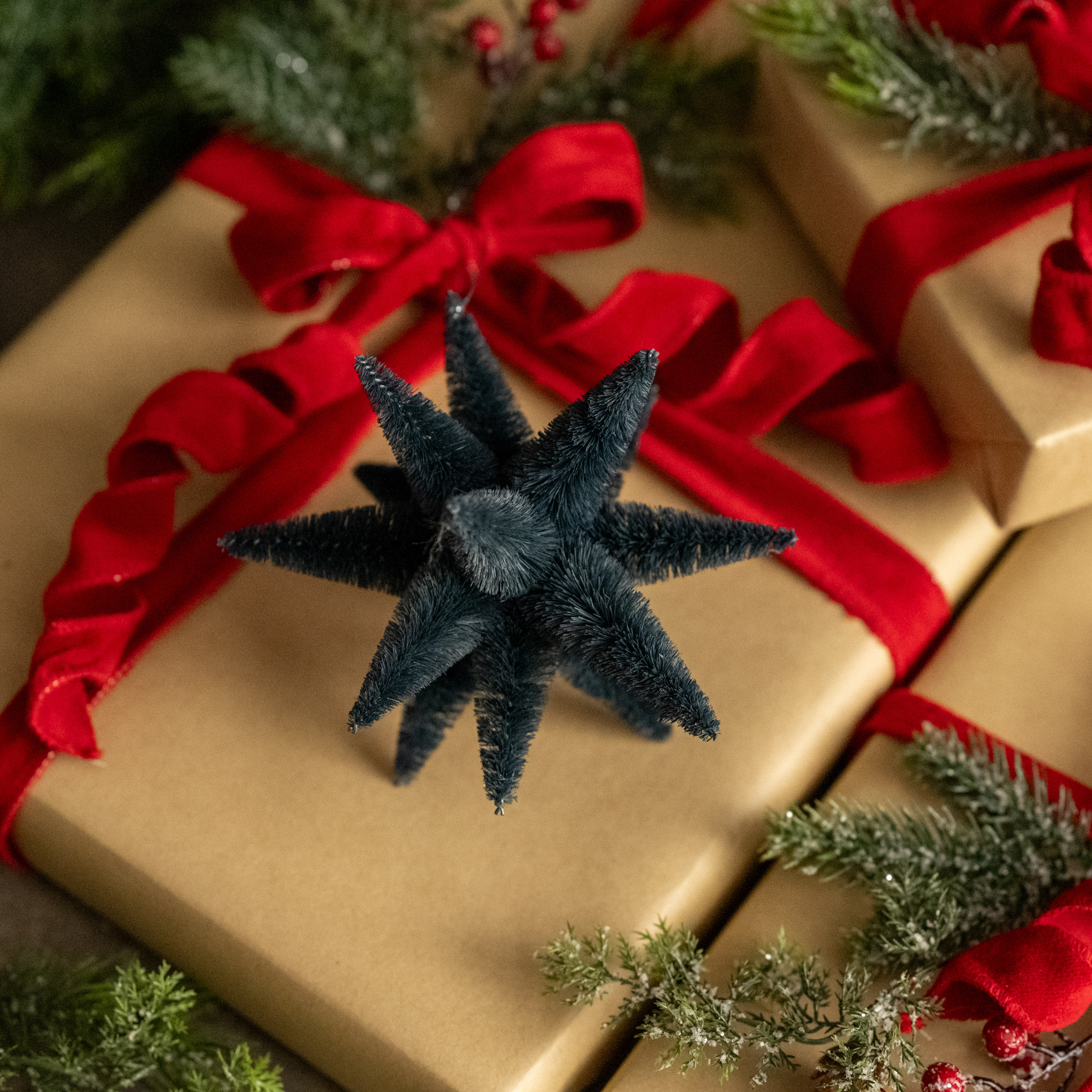 Blue Bottlebrush Star Ornament, photo 3 of 3