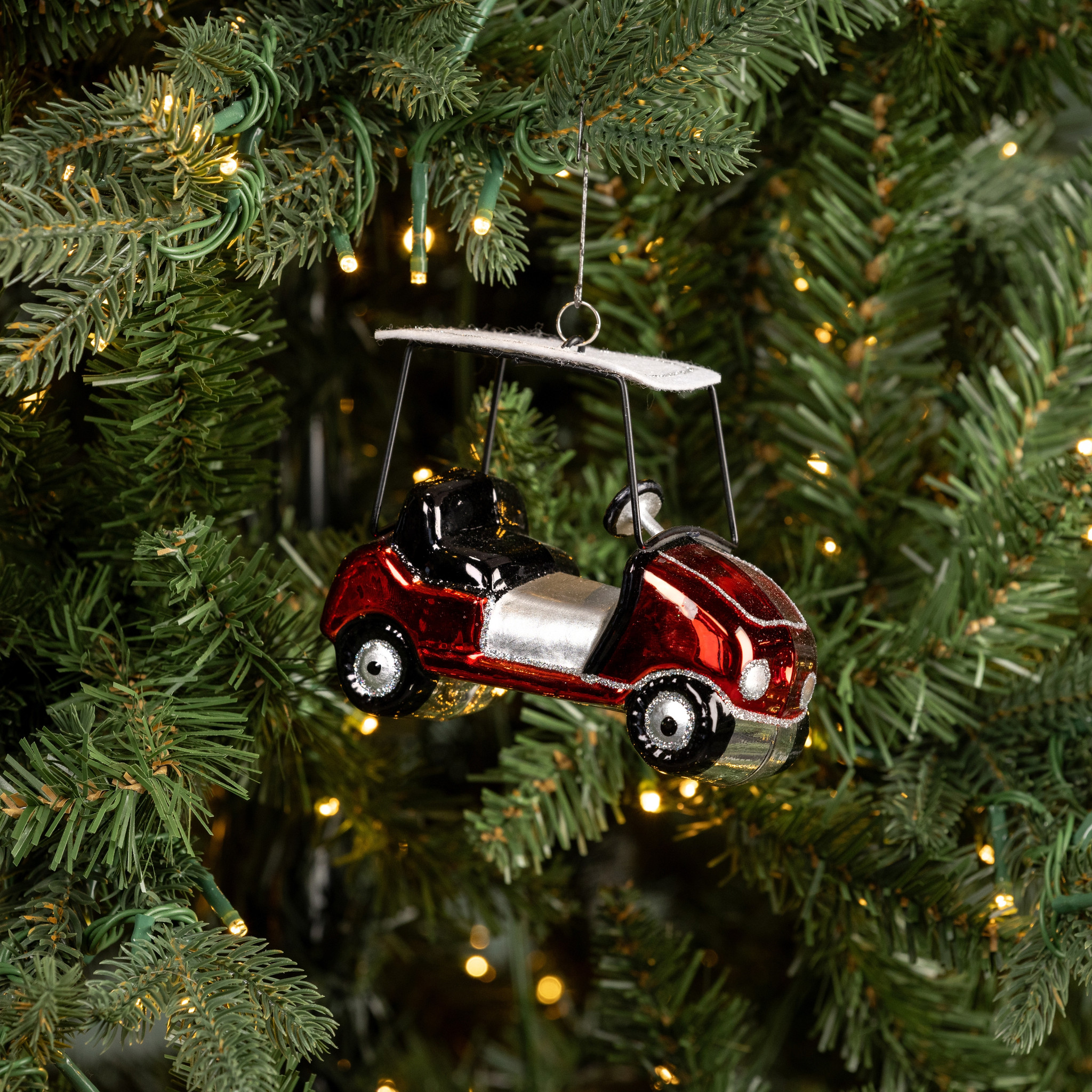 Red Golf Cart Ornament