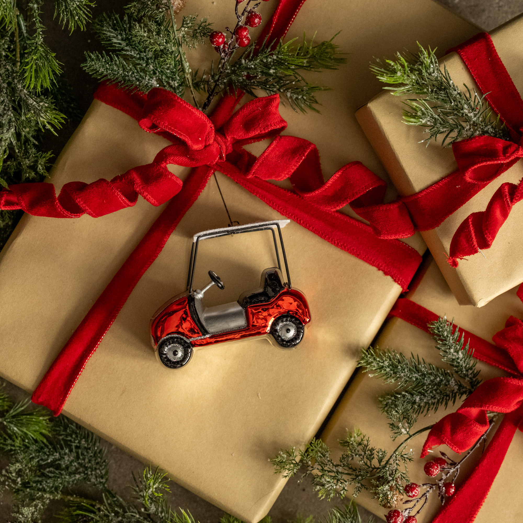 Red Golf Cart Ornament, photo 2 of 2