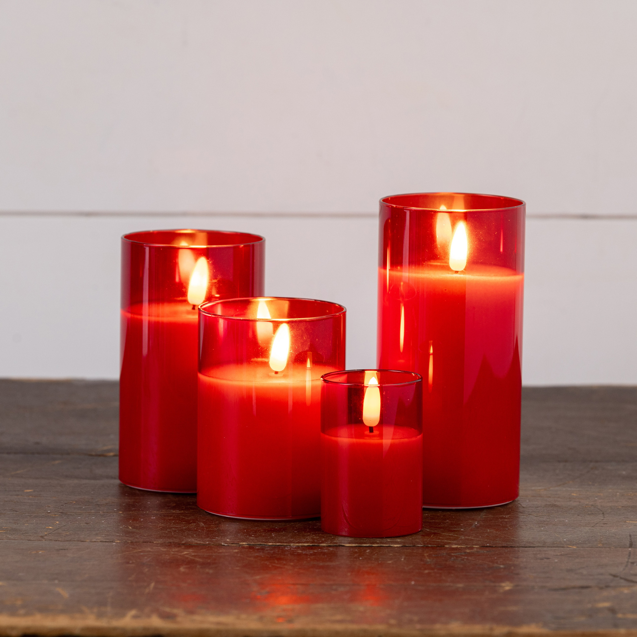 Flameless Red Glass Candle, 6", photo 4 of 4