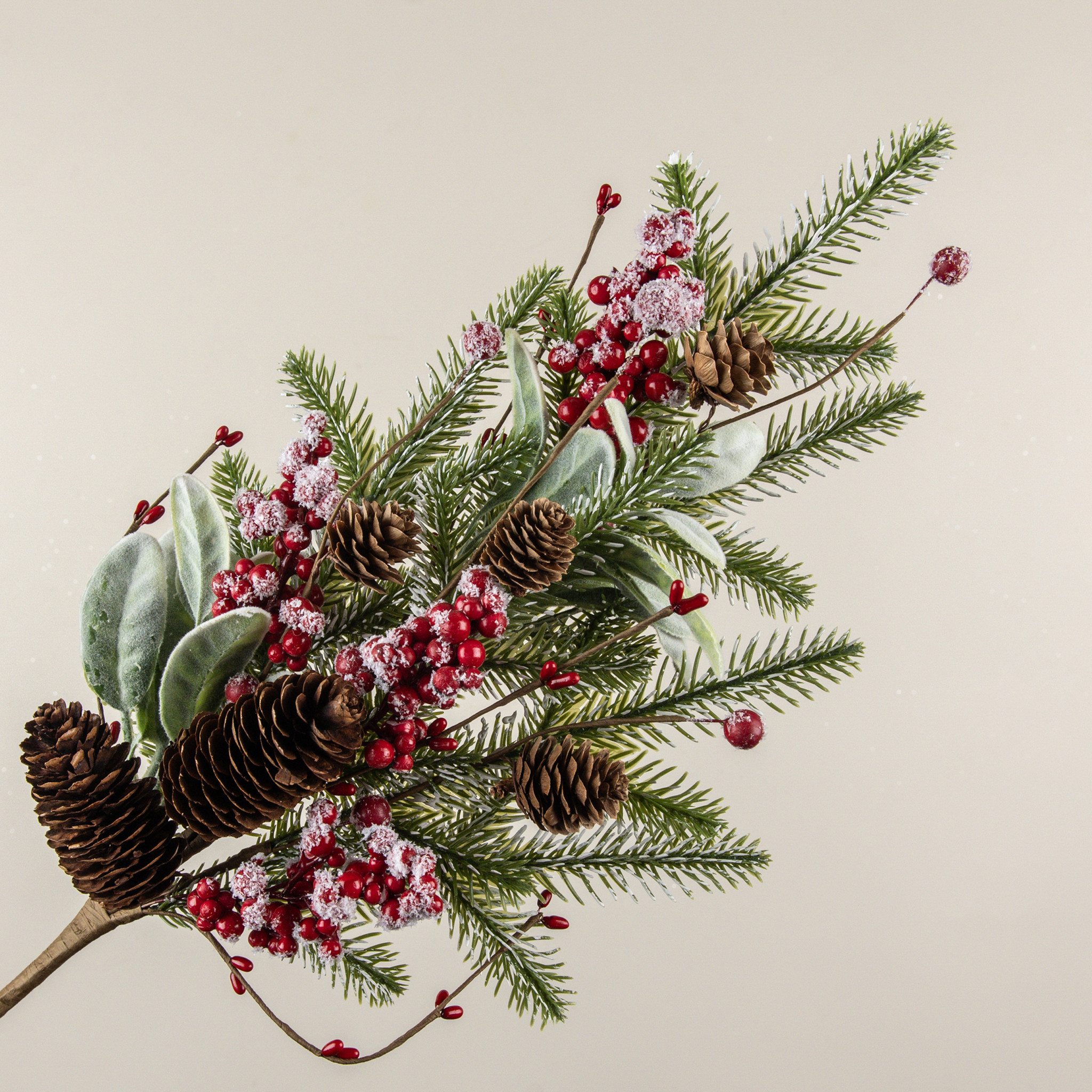 Snowy Pine, Lamb's Ear & Red Berry Pick, 26", photo 2 of 5