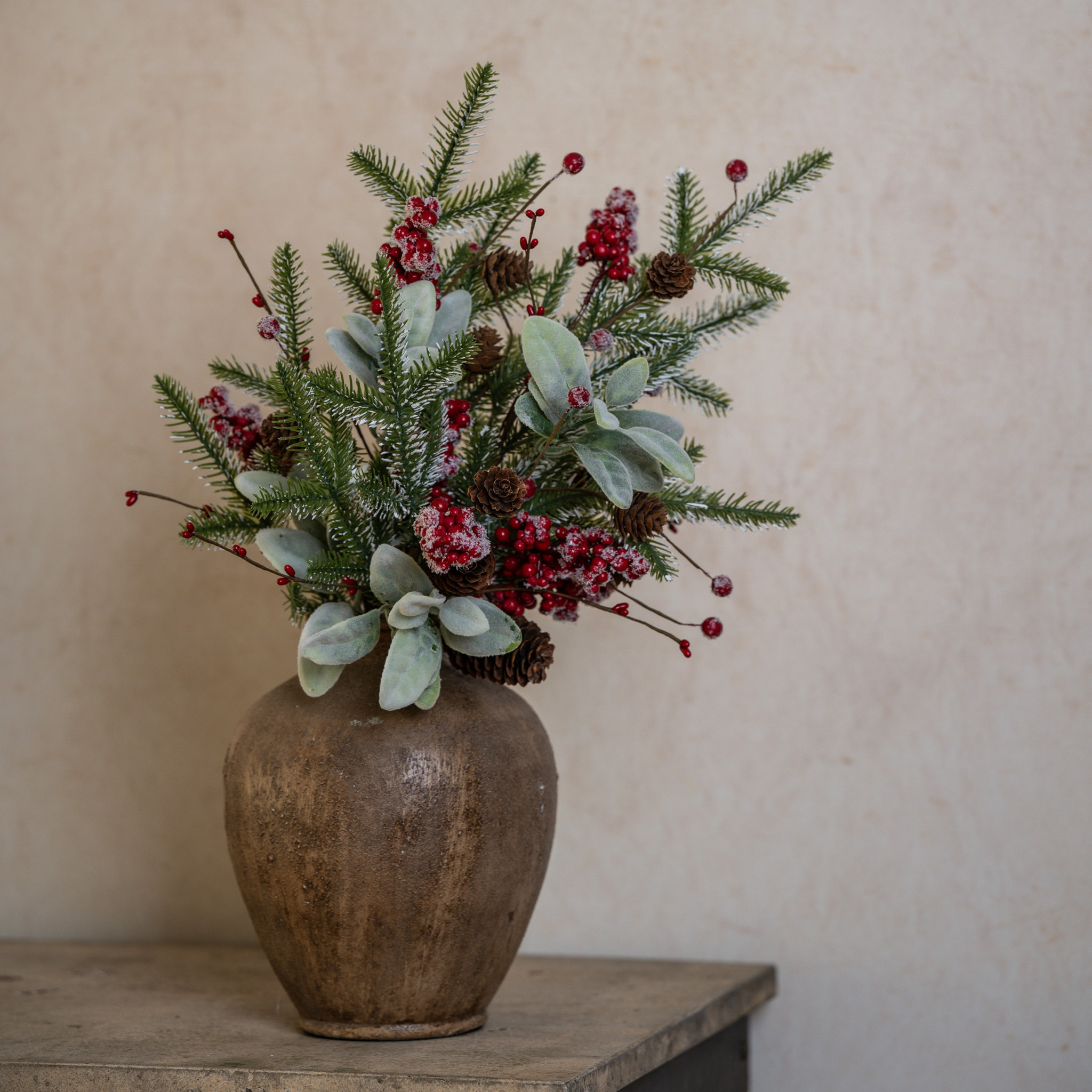 Snowy Pine, Lamb's Ear & Red Berry Pick, 26", photo 4 of 5