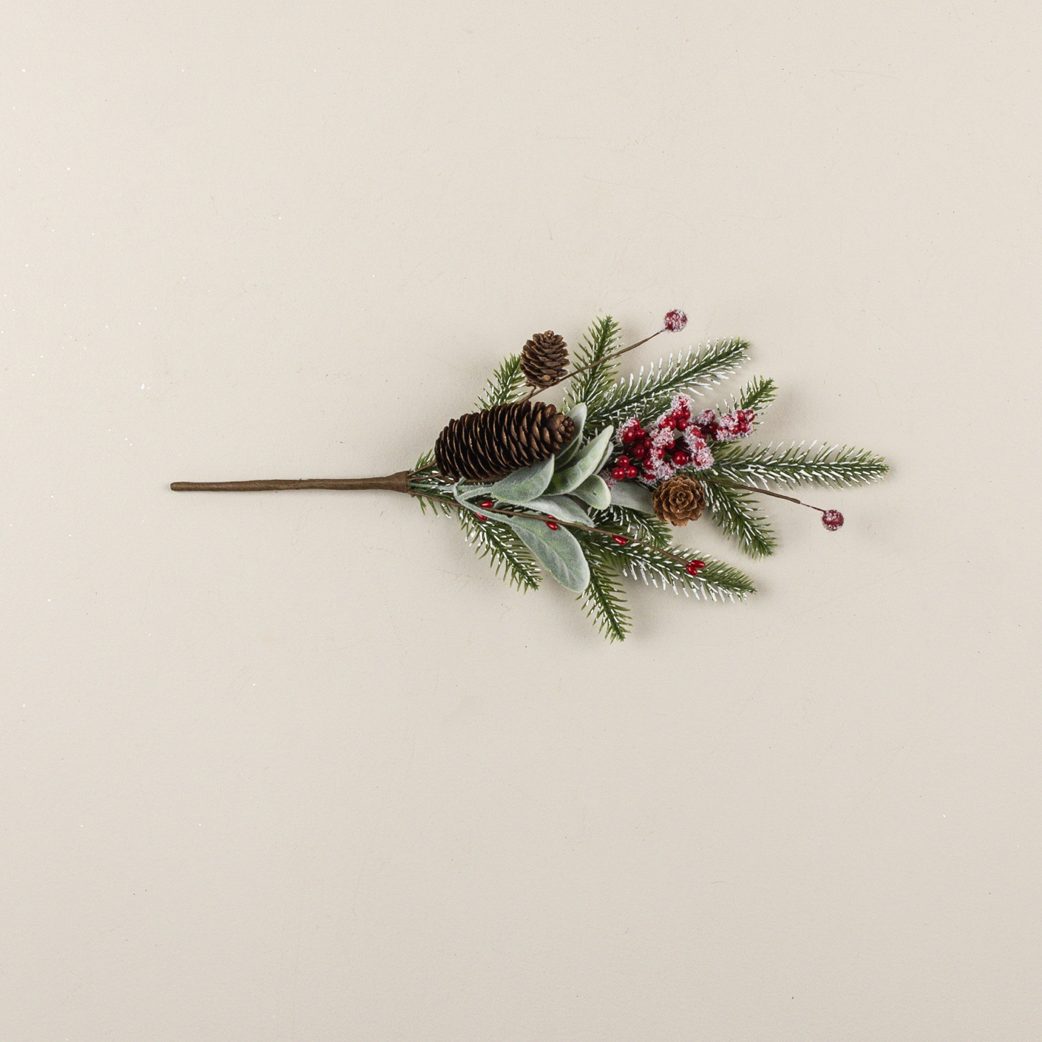 Snowy Pine, Lamb's Ear & Red Berry Pick, 16", photo 3 of 5