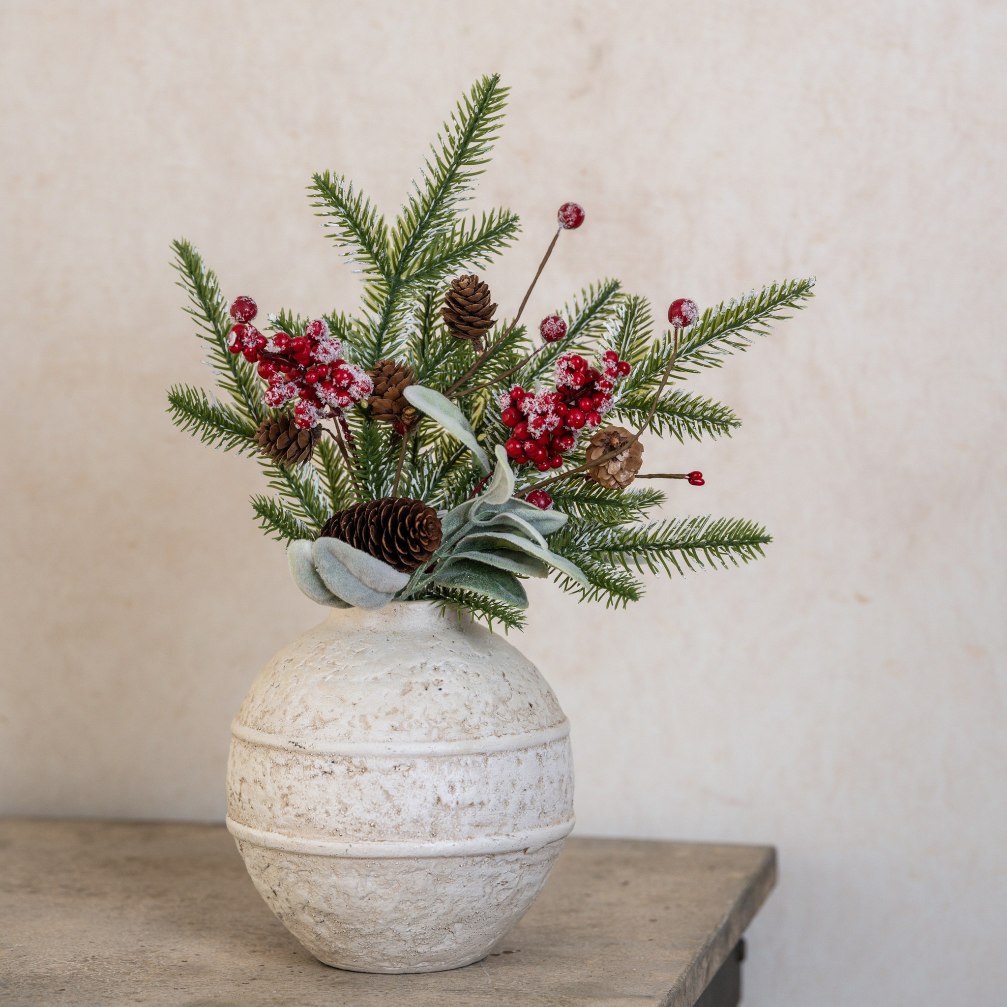 Snowy Pine, Lamb's Ear & Red Berry Pick, 16", photo 4 of 5