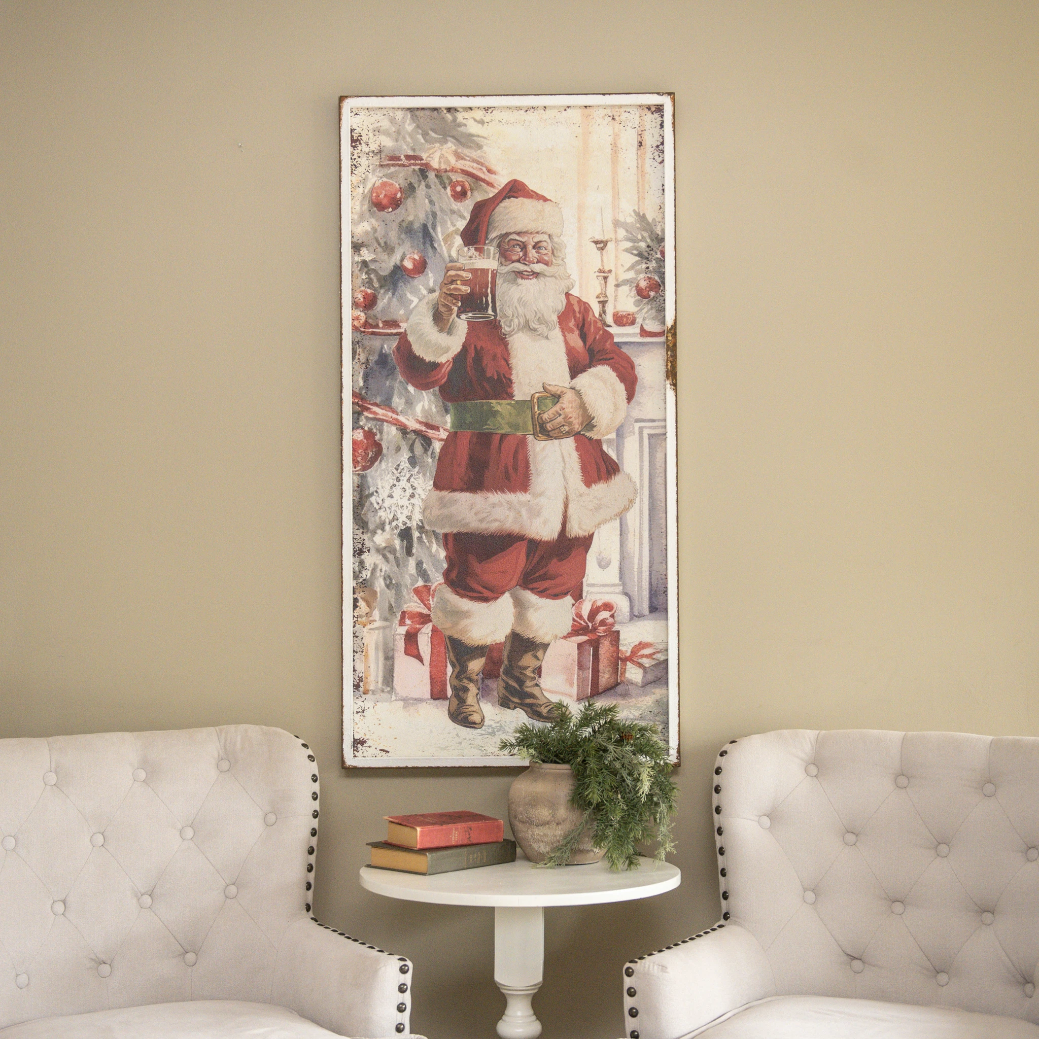 Cheers Santa Print, 48"