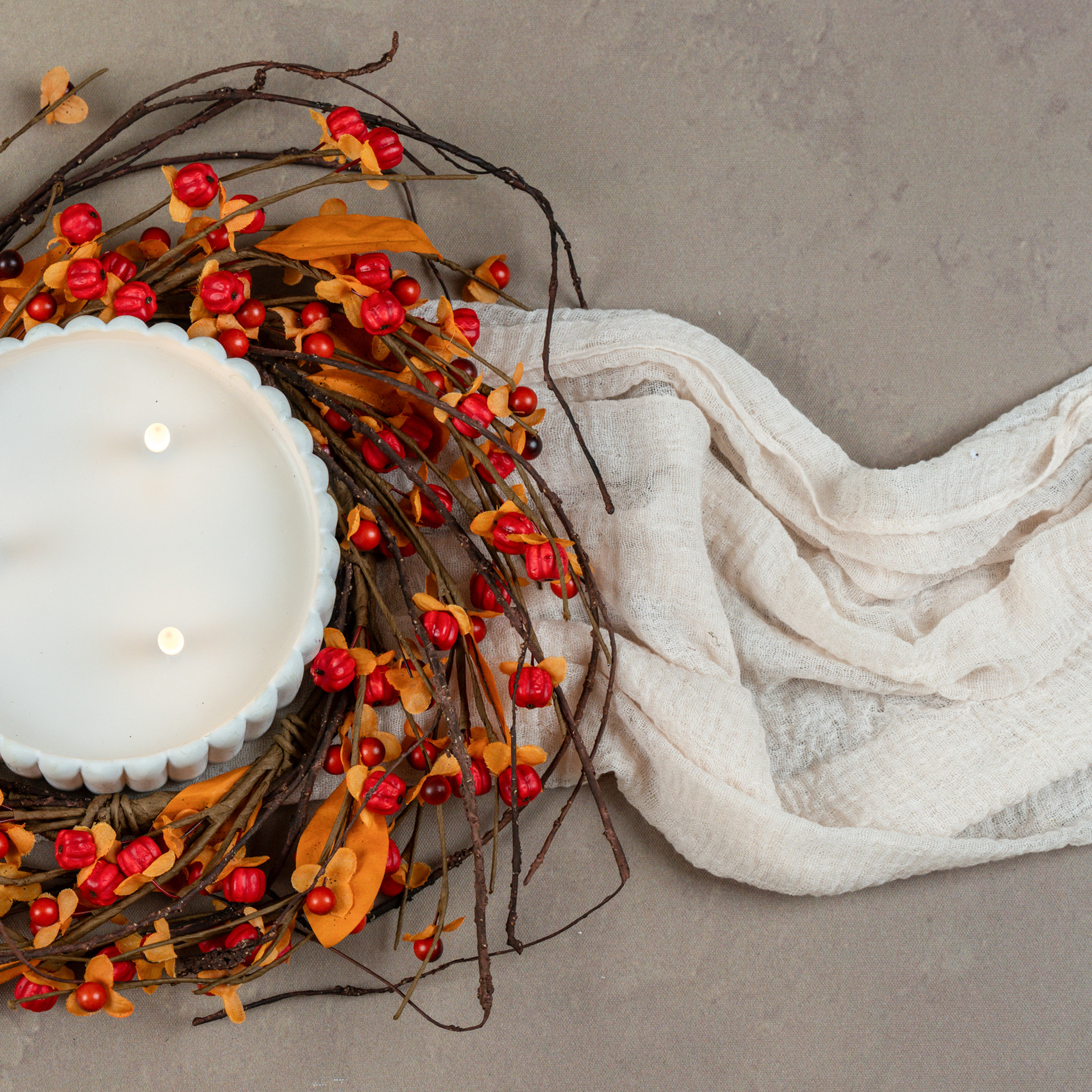 Bittersweet Candle Ring, 12", photo 4 of 4
