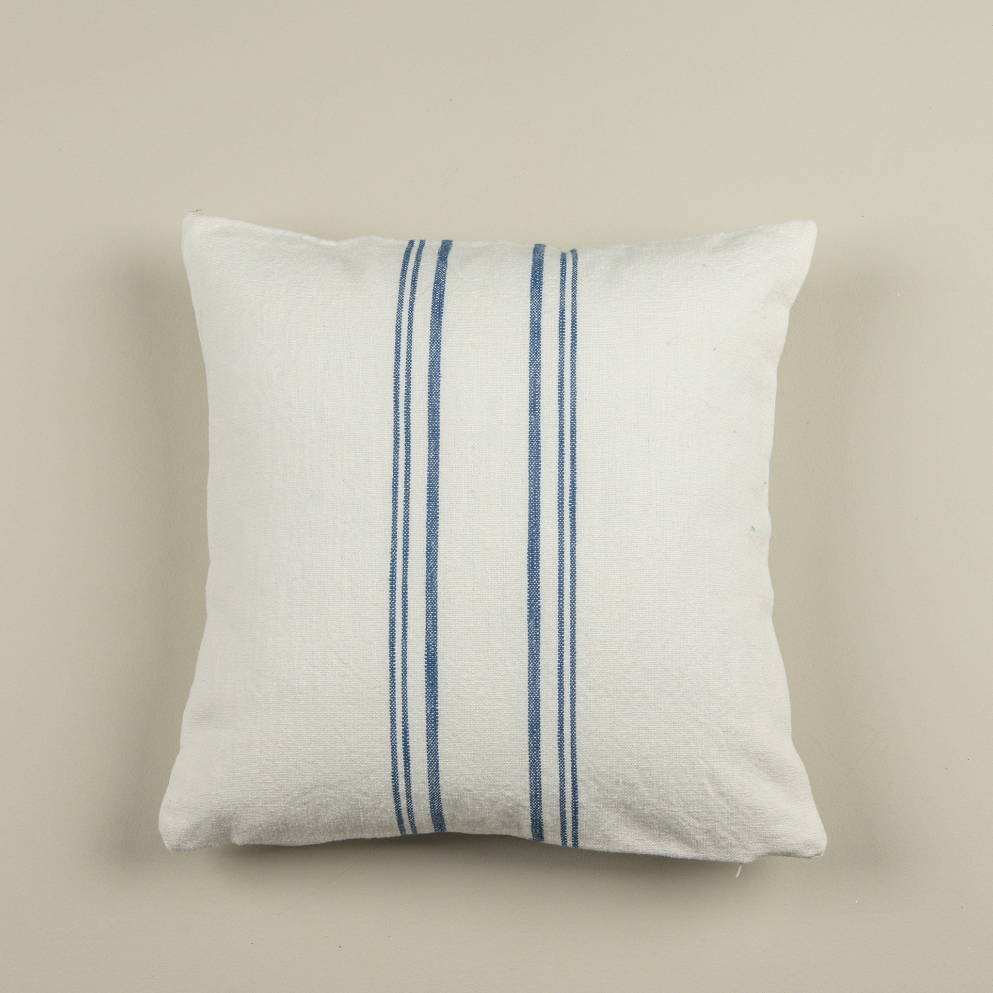 White Pillow with Blue Stripe, 18", photo 2 of 2