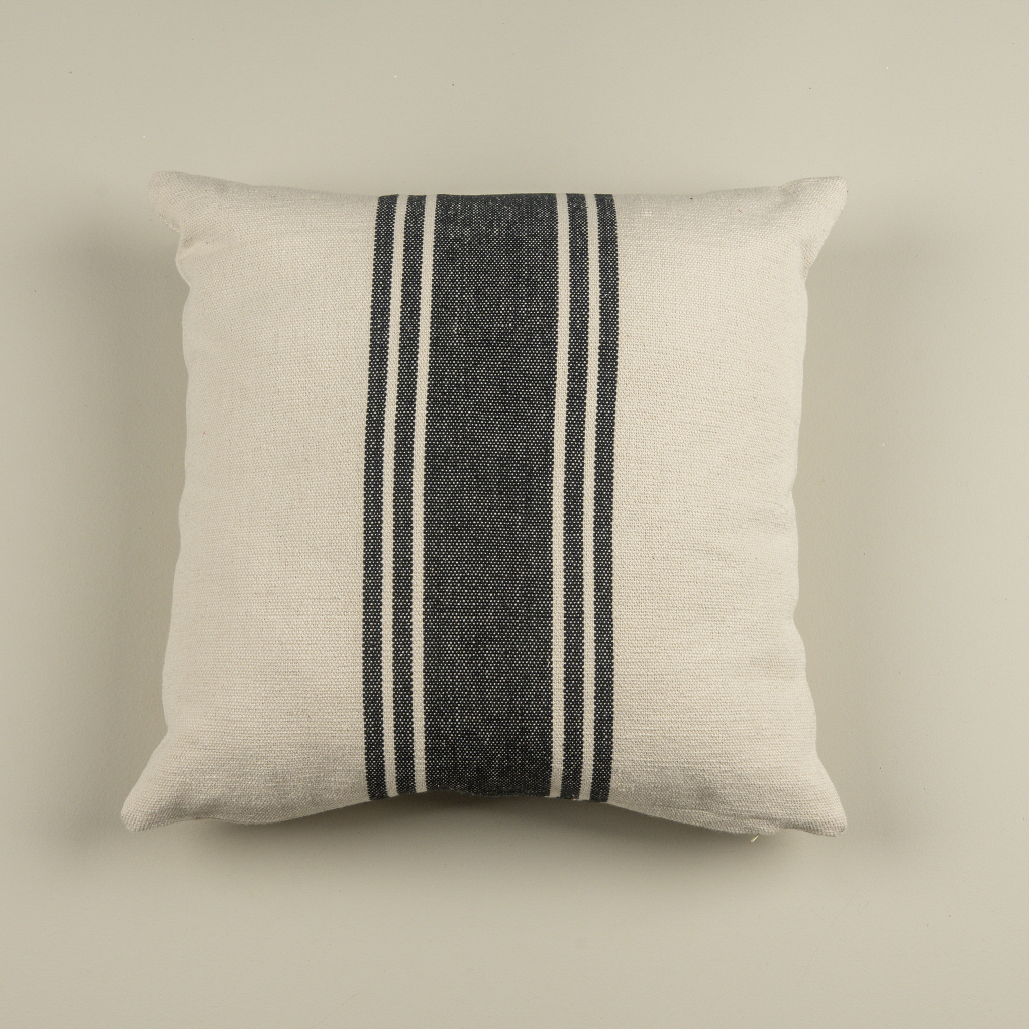 Cream Pillow with Black Stripe, 20"