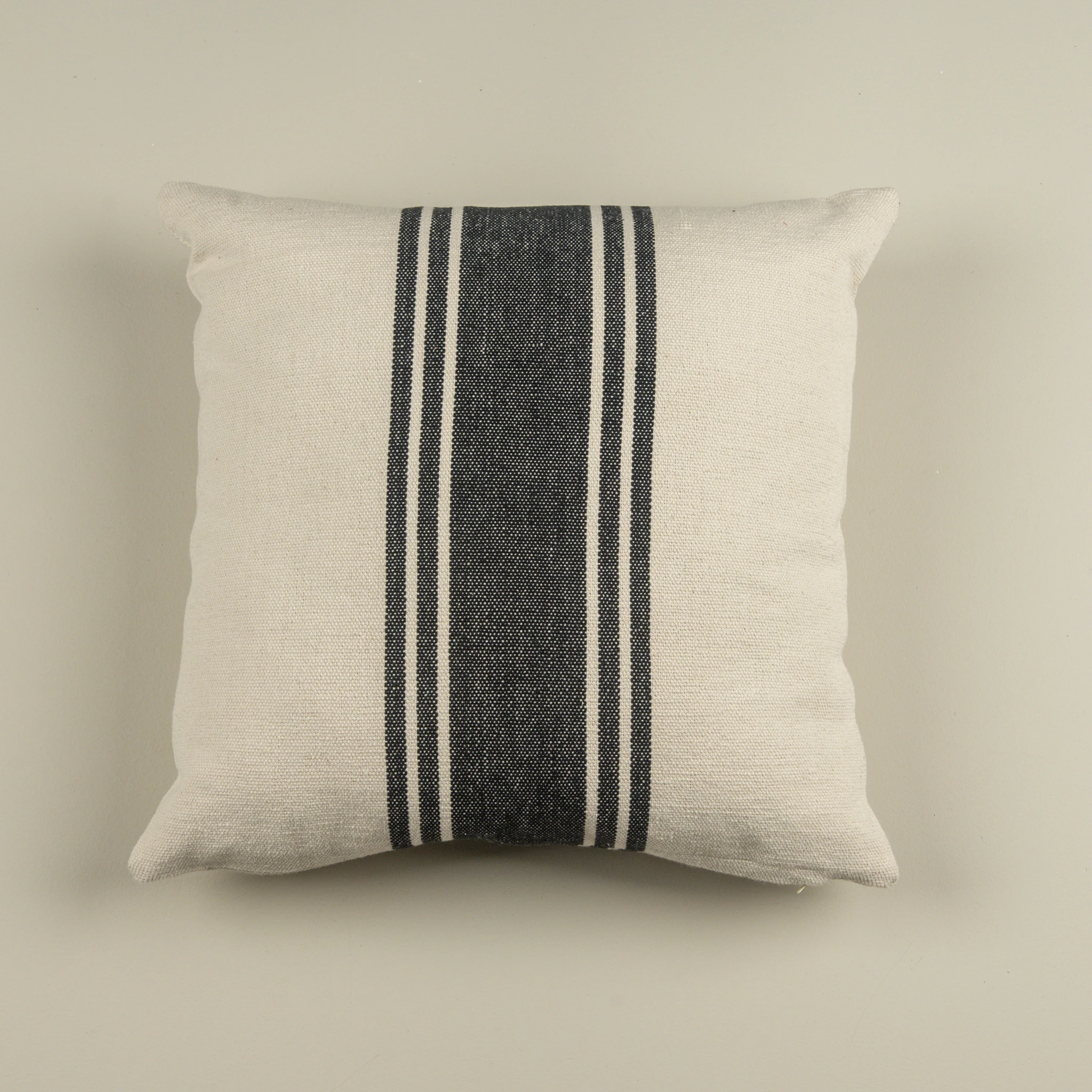 Cream Pillow with Black Stripe, 20"