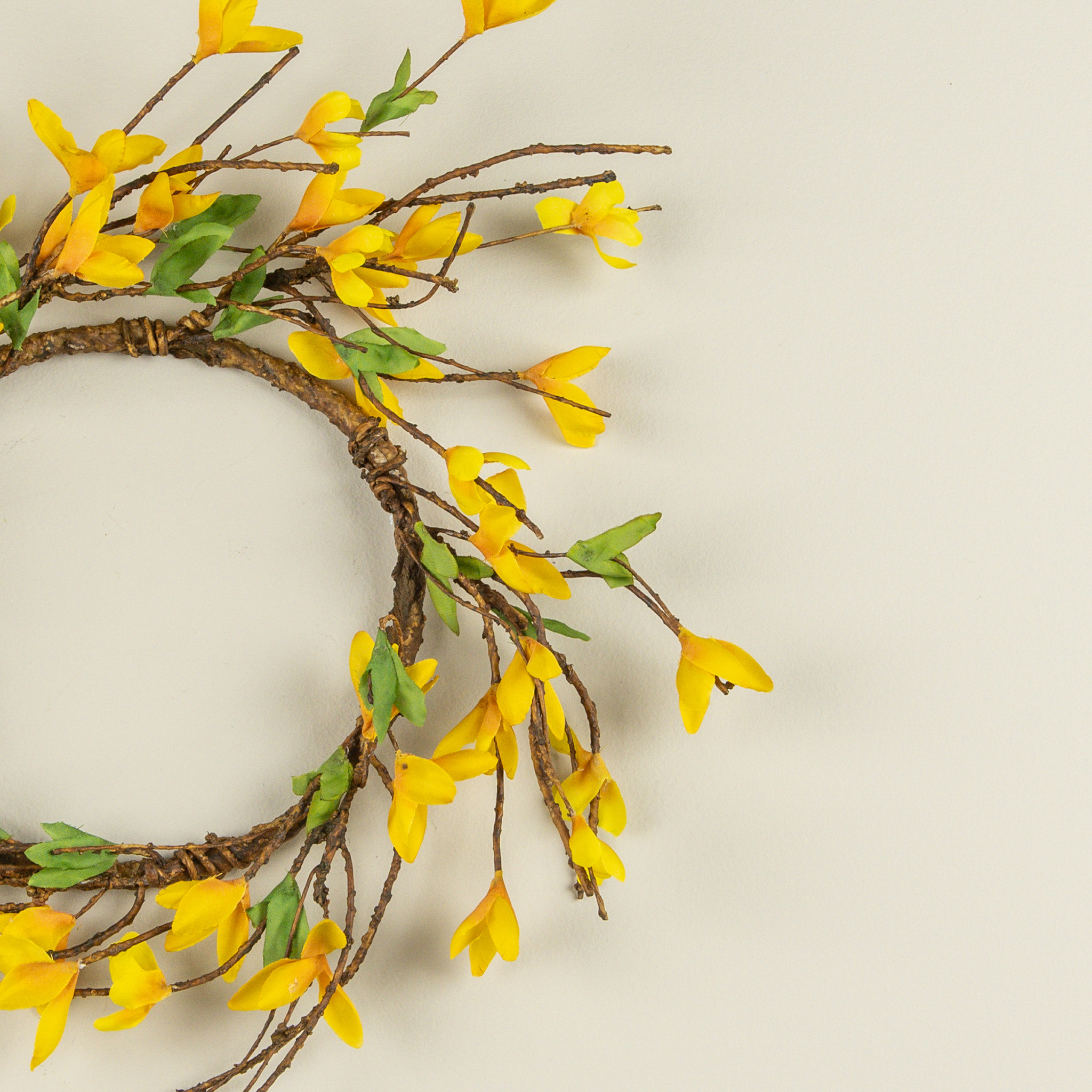 Yellow Forsythia Candle Ring, 14", photo 2 of 3