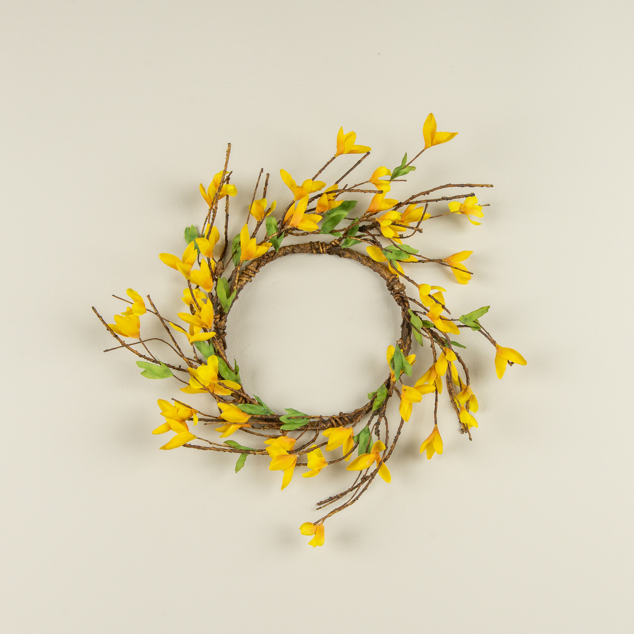 Yellow Forsythia Candle Ring, 14", photo 3 of 3