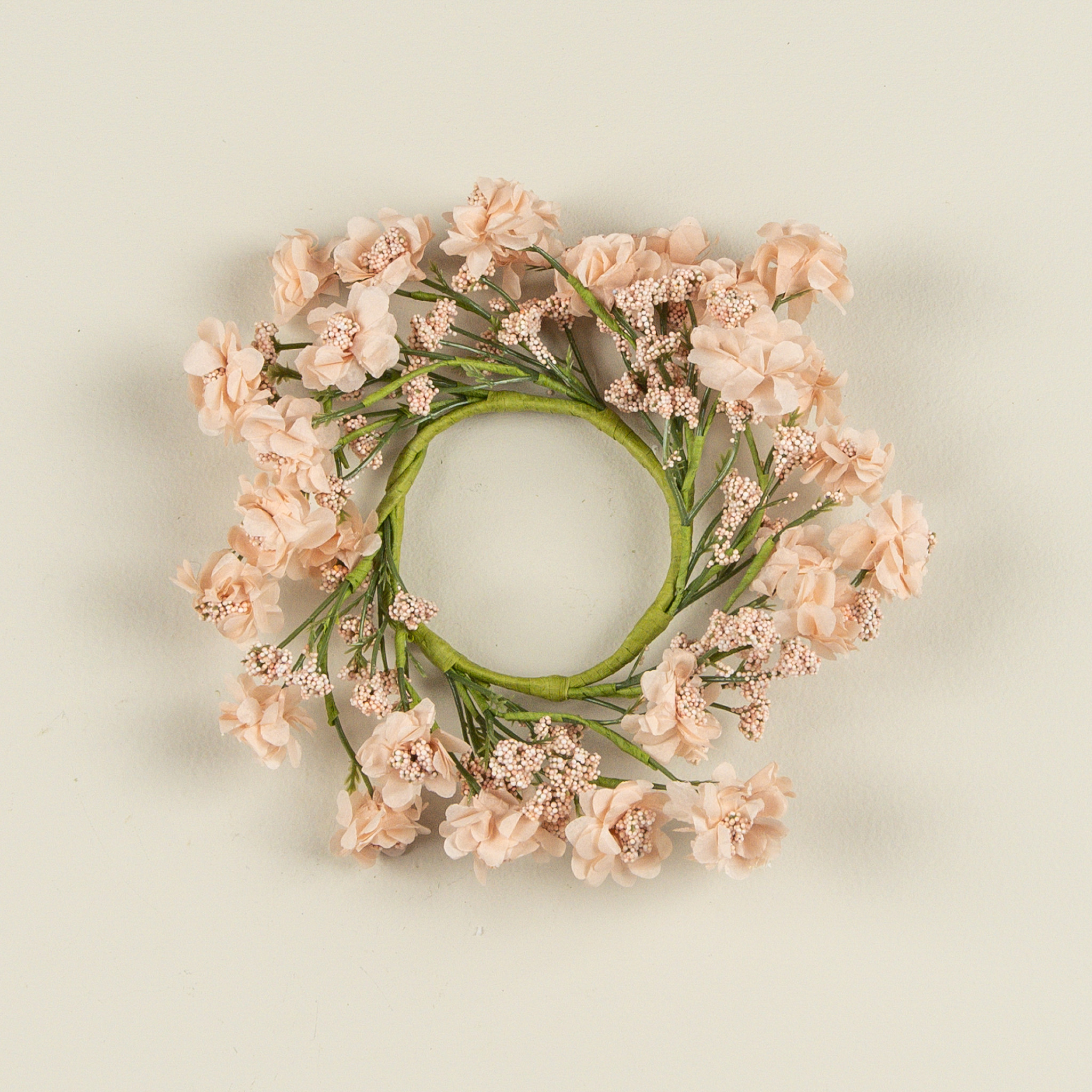 Peach Paper Daisy Candle Ring, 8", photo 2 of 3