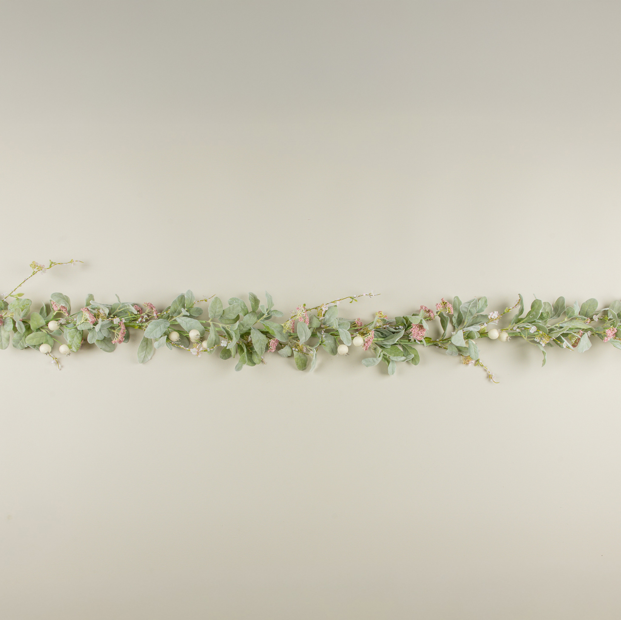 Pink Berry & Lamb's Ear Garland, 6 ft, photo 3 of 4