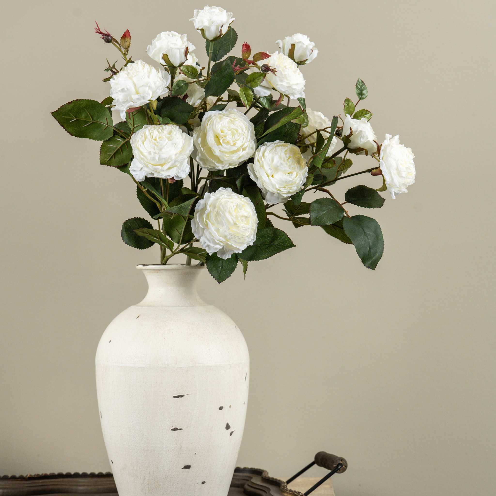 Cream Cabbage Rose Spray, 26", photo 2 of 4