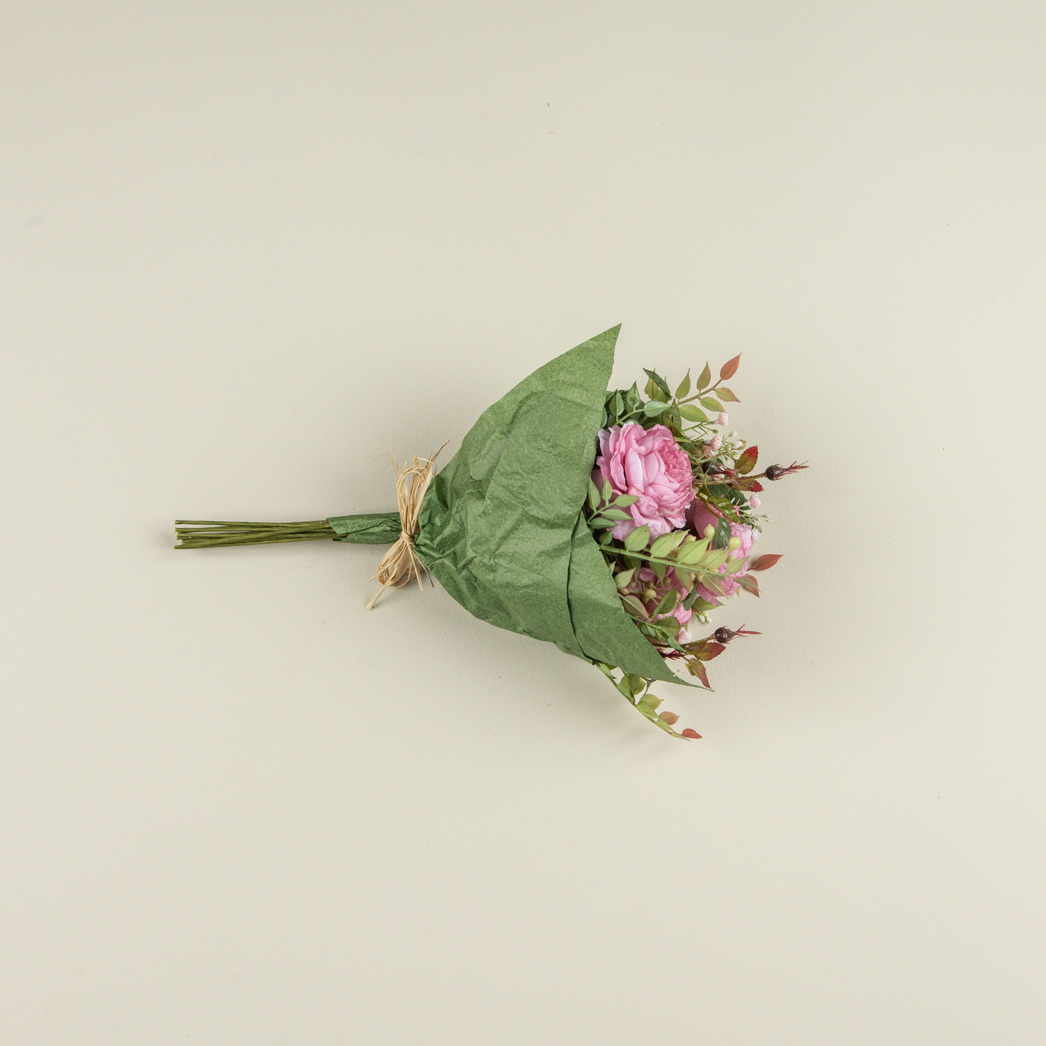Pink Cabbage Rose Bouquet, 15", photo 3 of 3