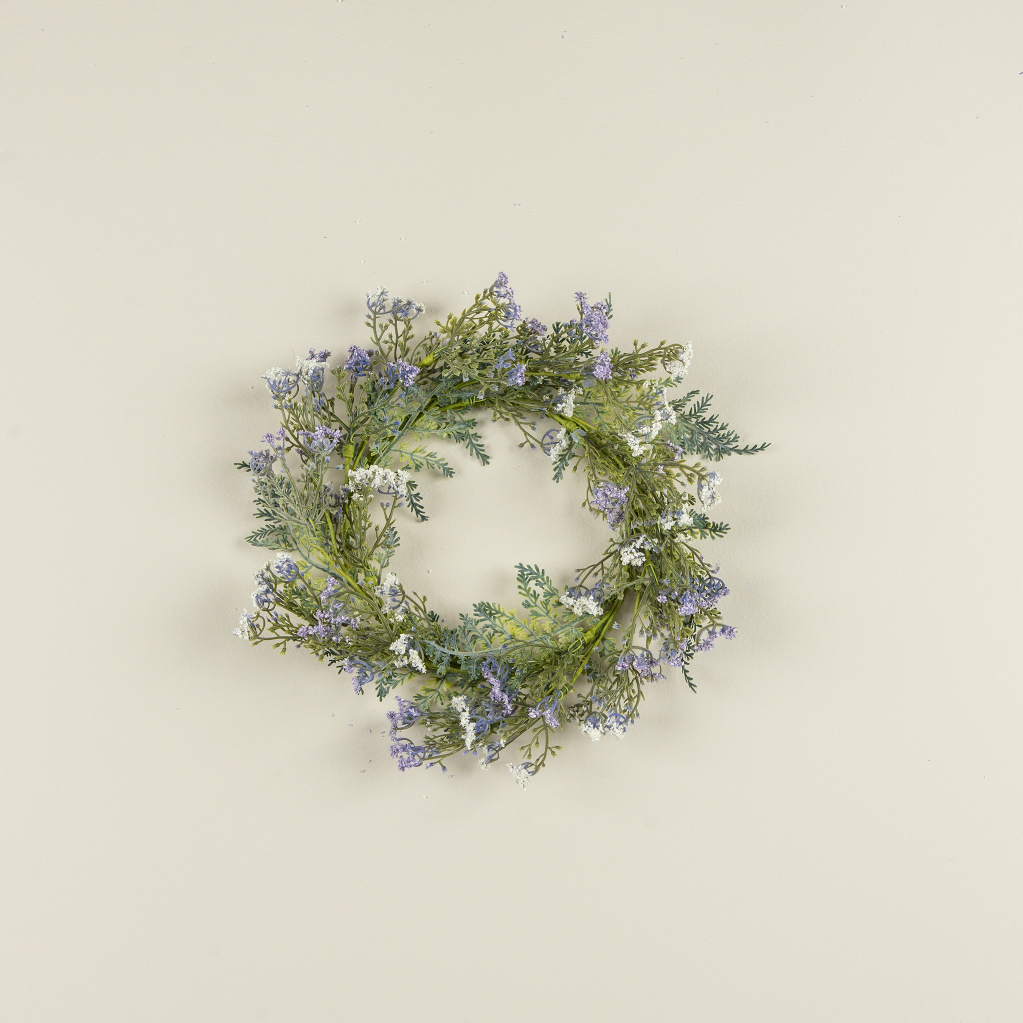 Cream & Purple Queen Anne's Lace Candle Ring, 12", photo 3 of 3