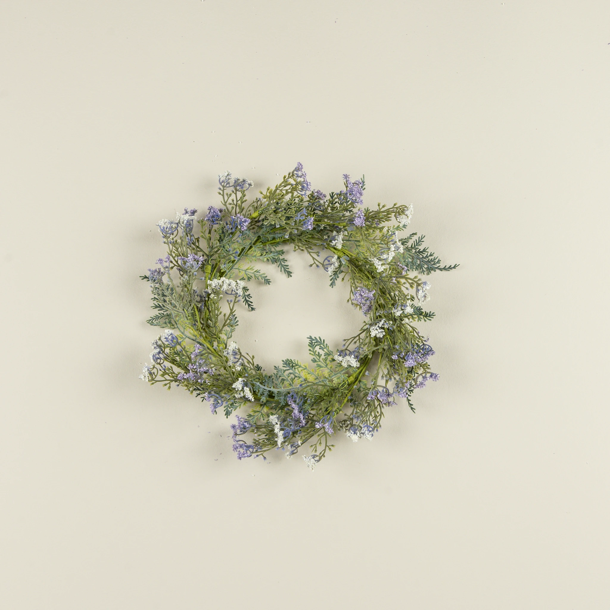 Cream & Purple Queen Anne's Lace Candle Ring, 12", photo 3 of 3