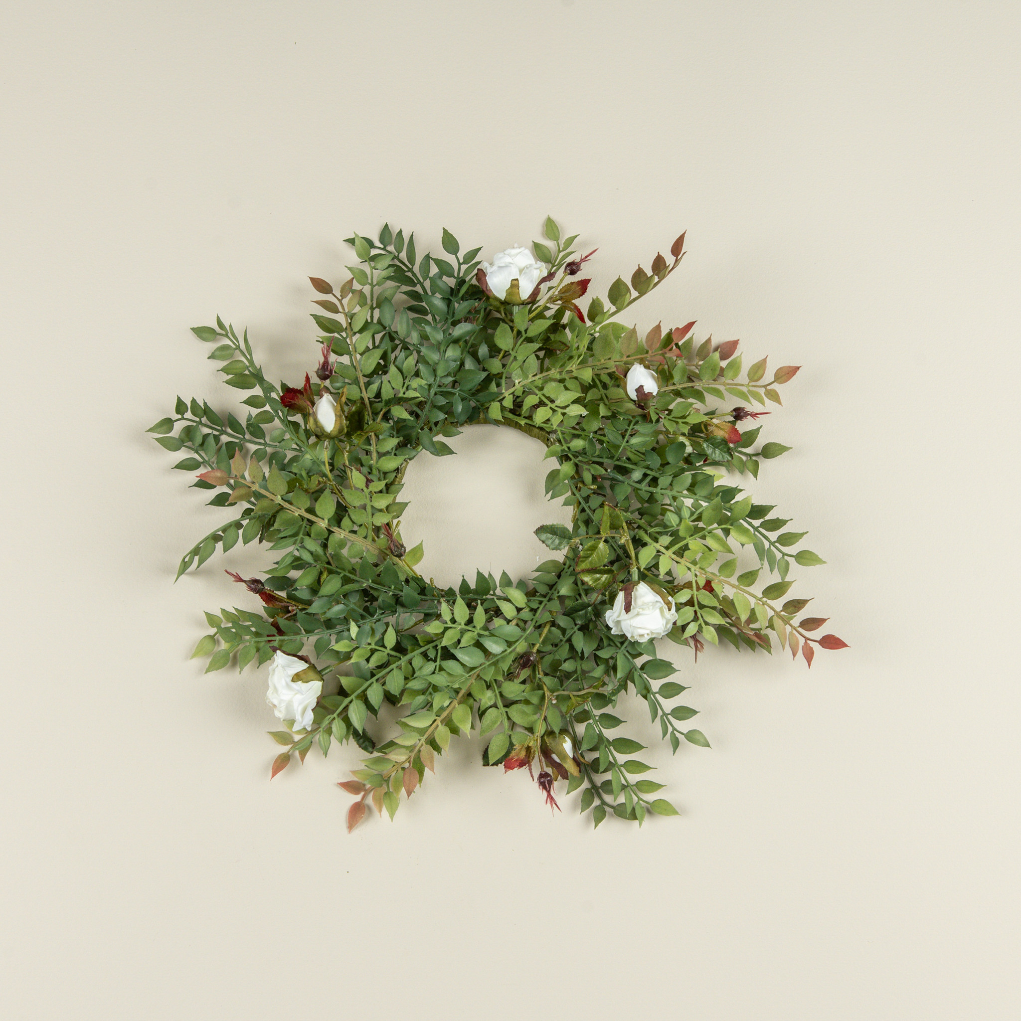 White Rose & Smilax Candle Ring, 14", photo 3 of 3