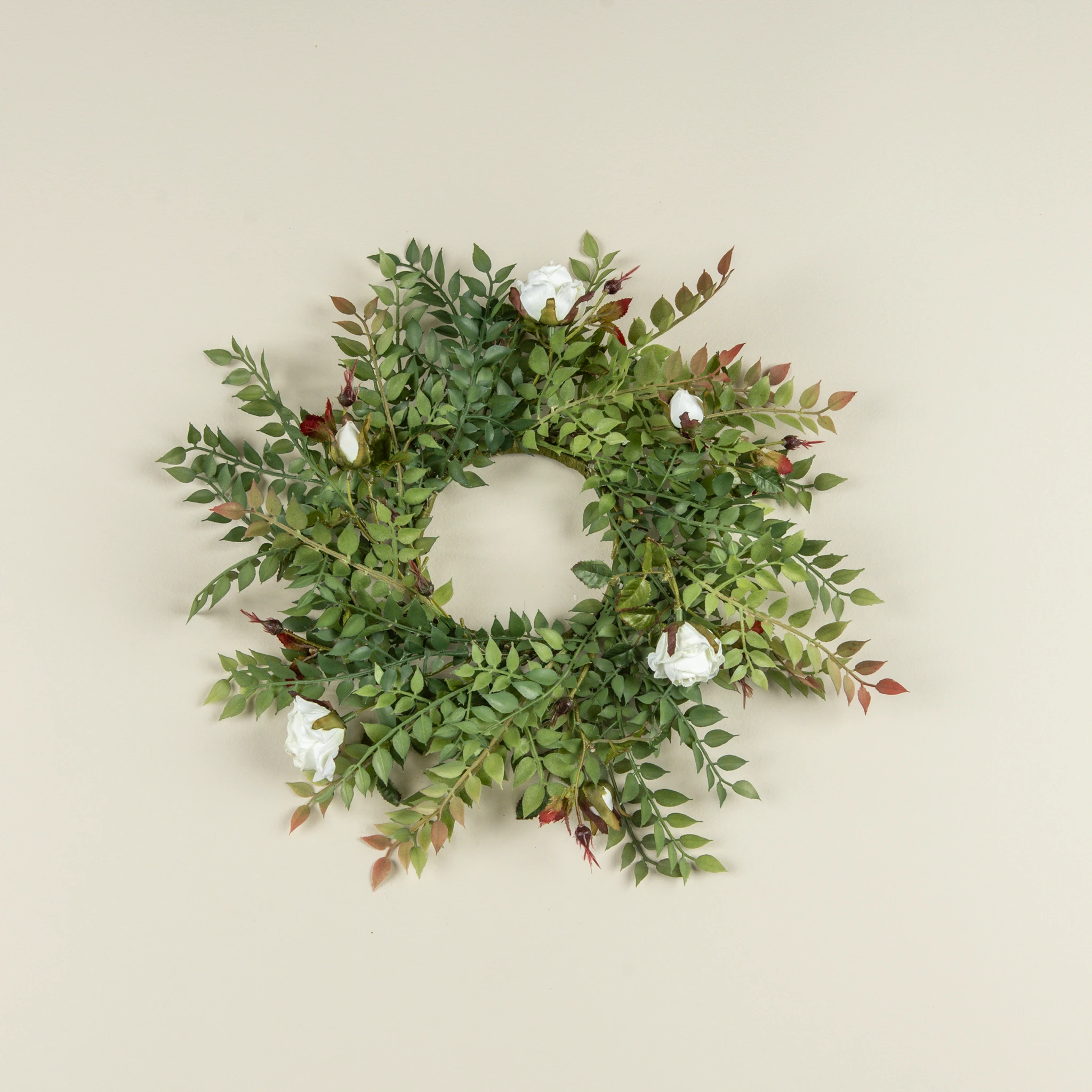 White Rose & Smilax Candle Ring, 14", photo 3 of 3