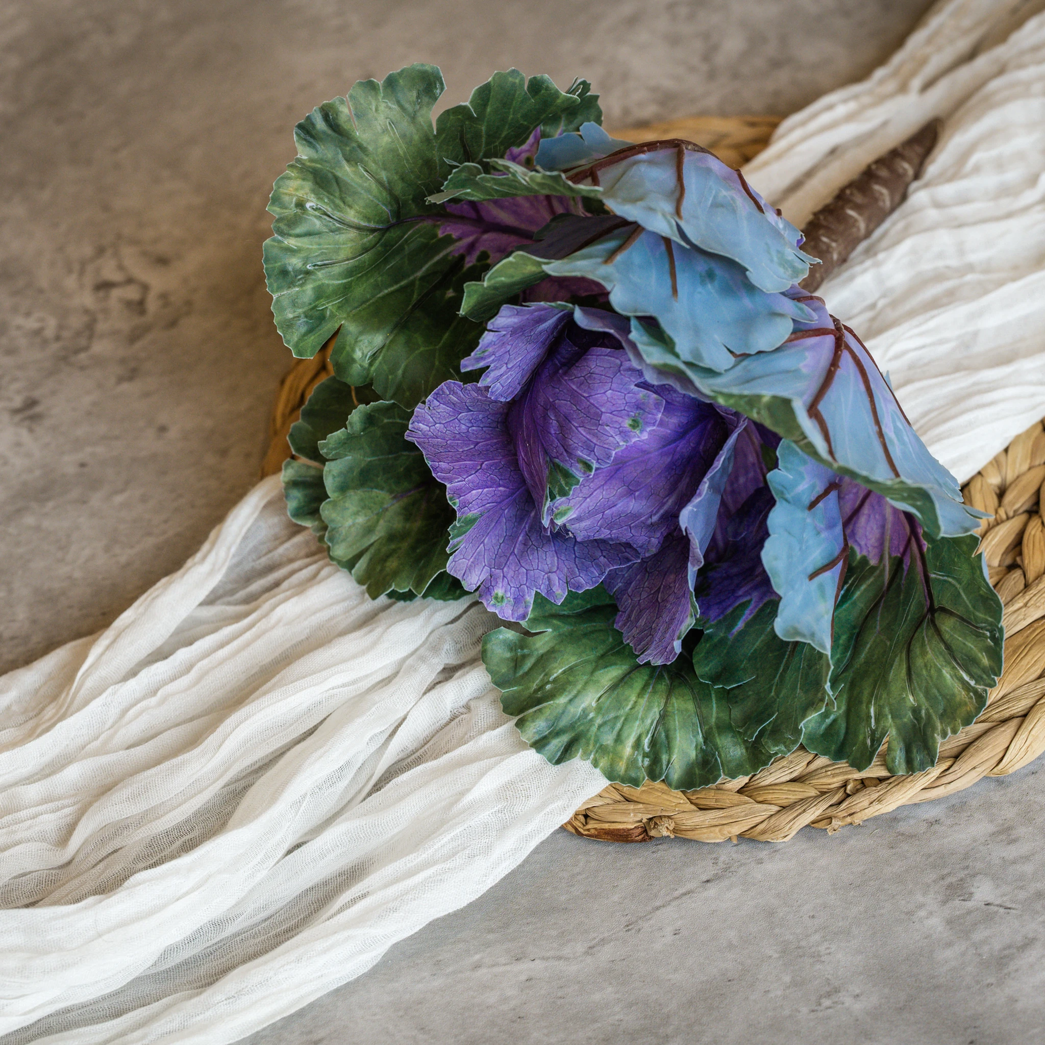 Green & Purple Cabbage Stem, 11"