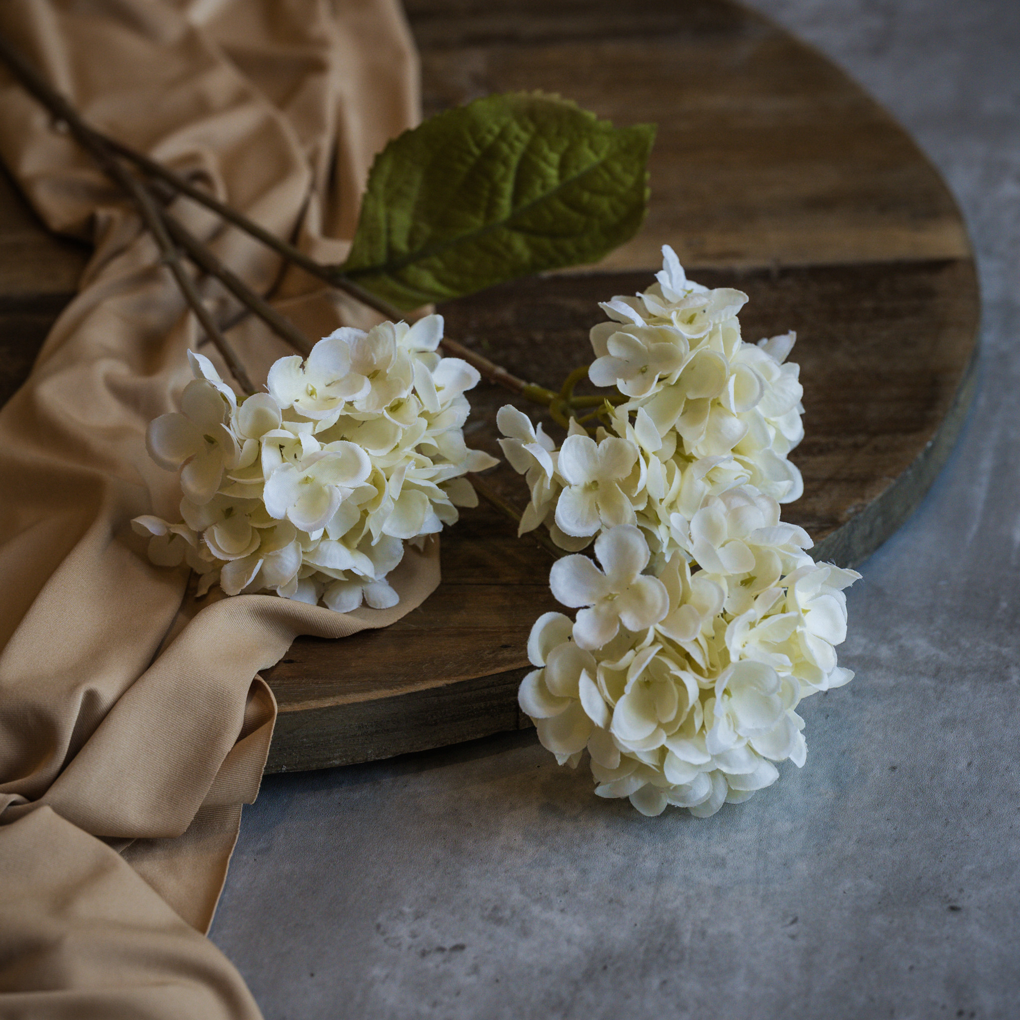 Pale Yellow Hydrangea Stem, 27.5"