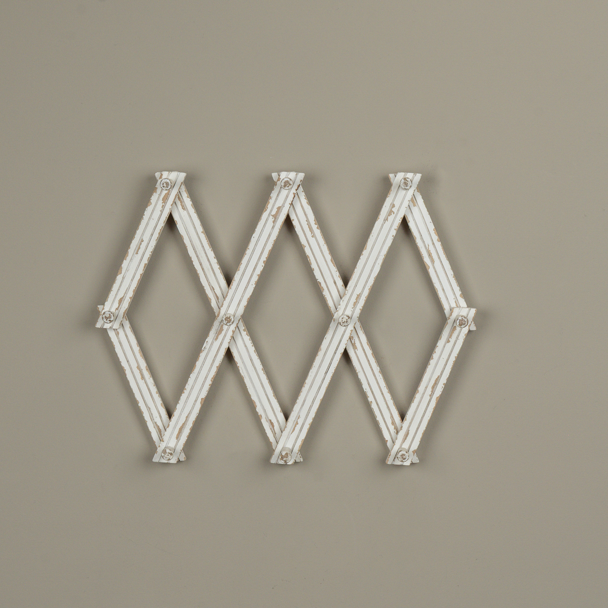 Aged White Accordion Wall Hooks, photo 2 of 3