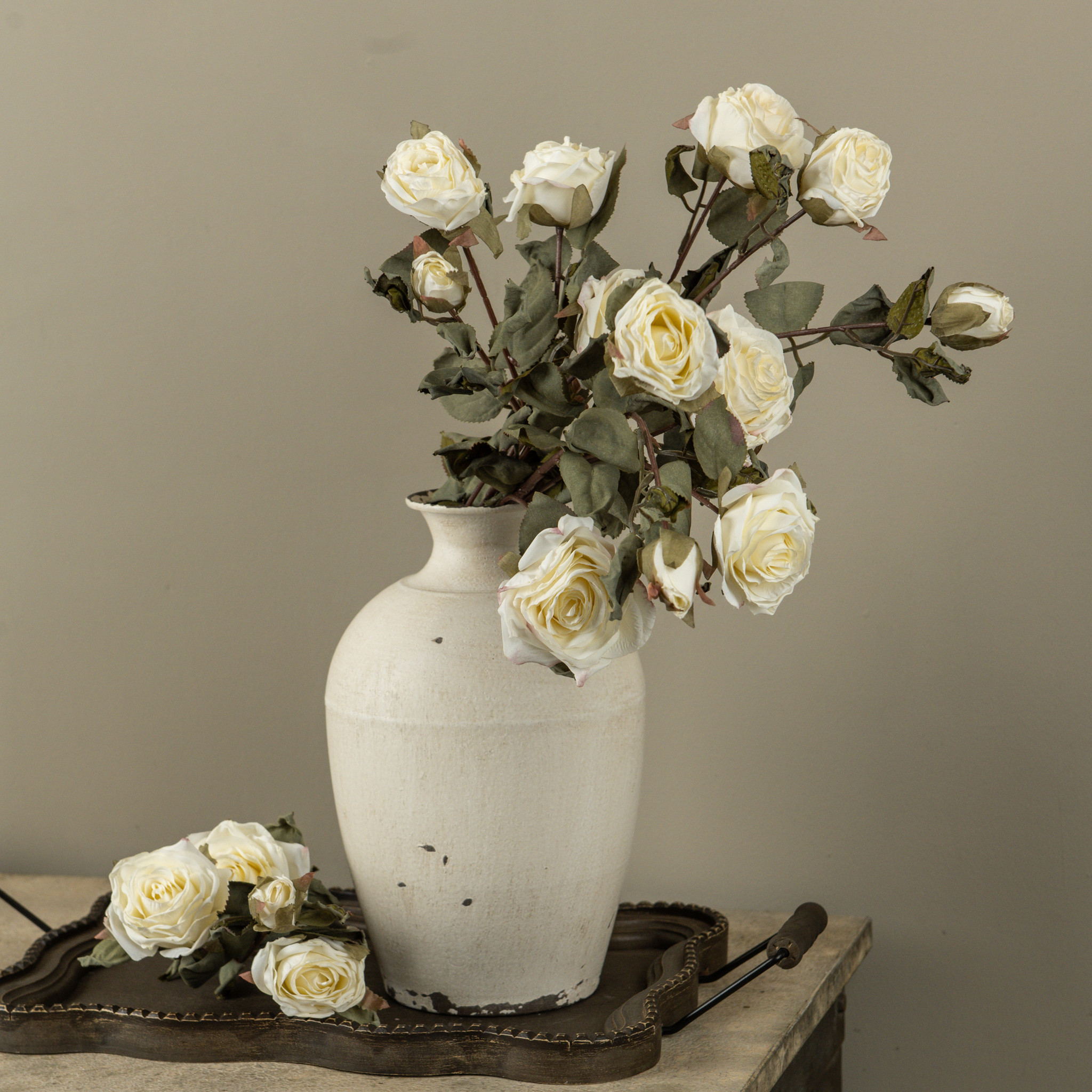 Cream Dried Rose Spray, 27.25", photo 2 of 4