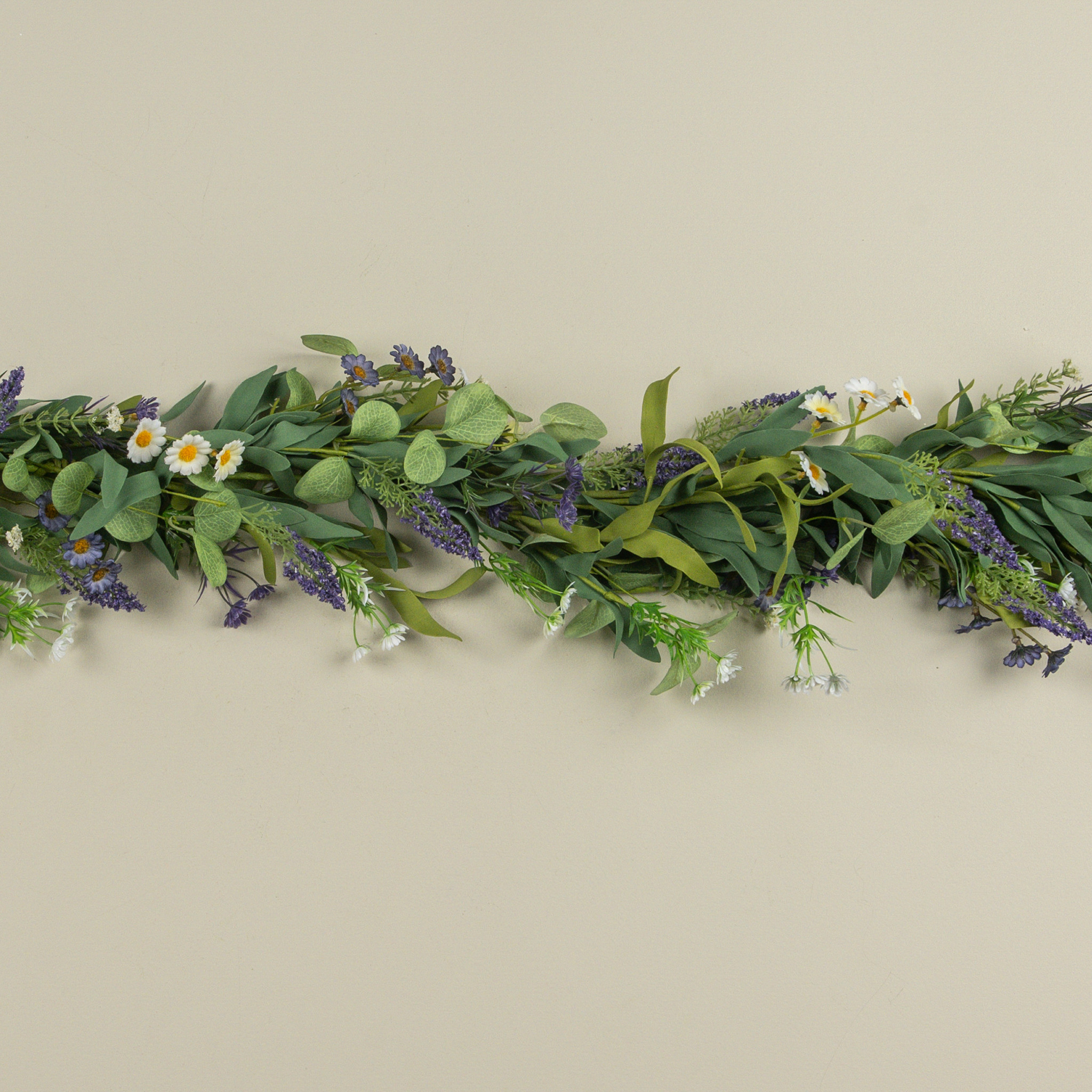 Purple & White Mixed Spring Garland, 6 ft, photo 2 of 4