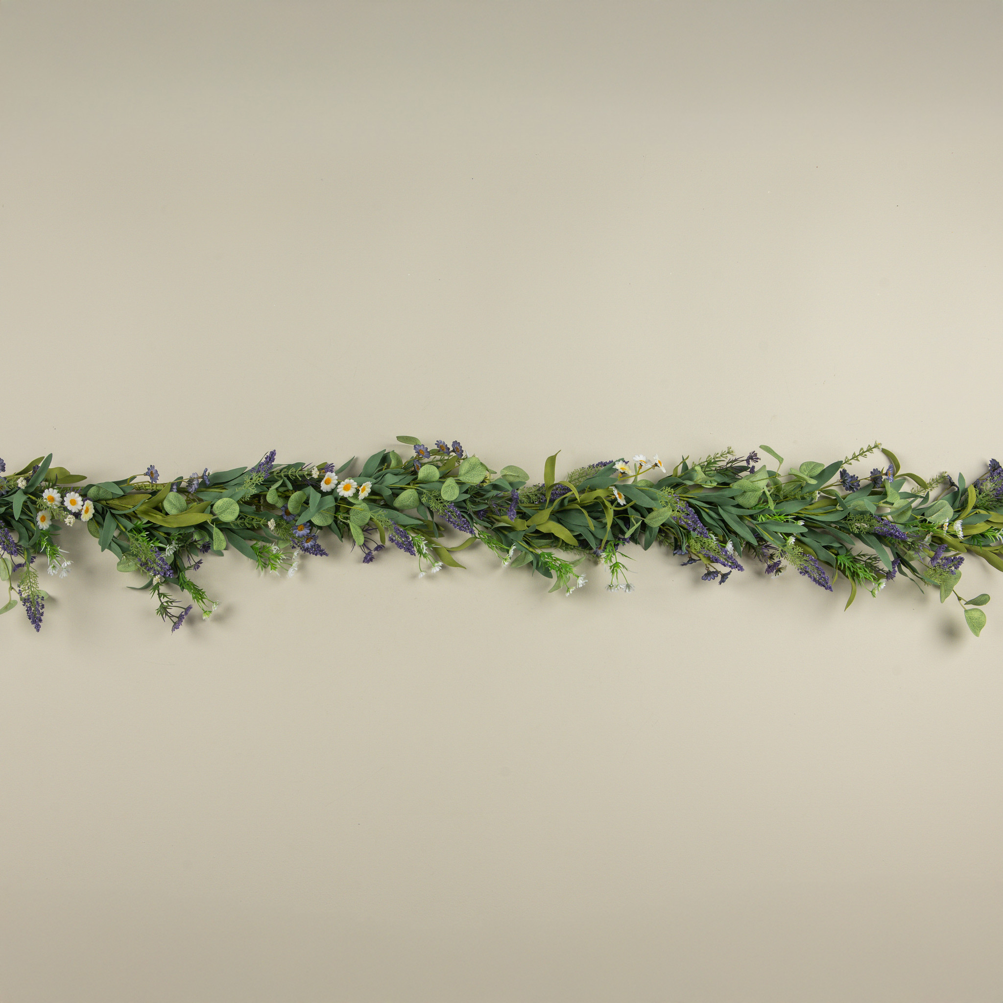 Purple & White Mixed Spring Garland, 6 ft, photo 3 of 4