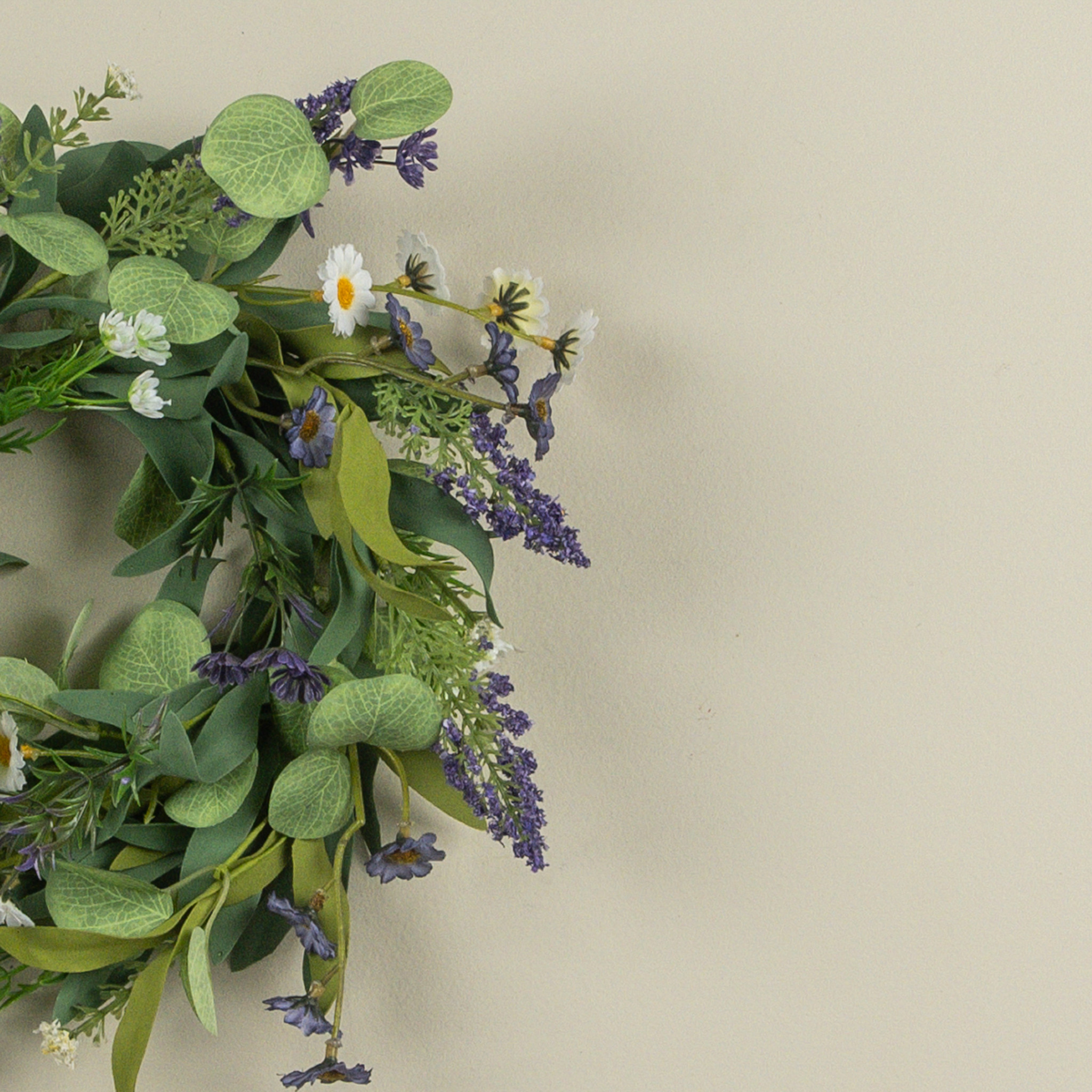 Purple & White Mixed Spring Candle Ring, 12", photo 2 of 4