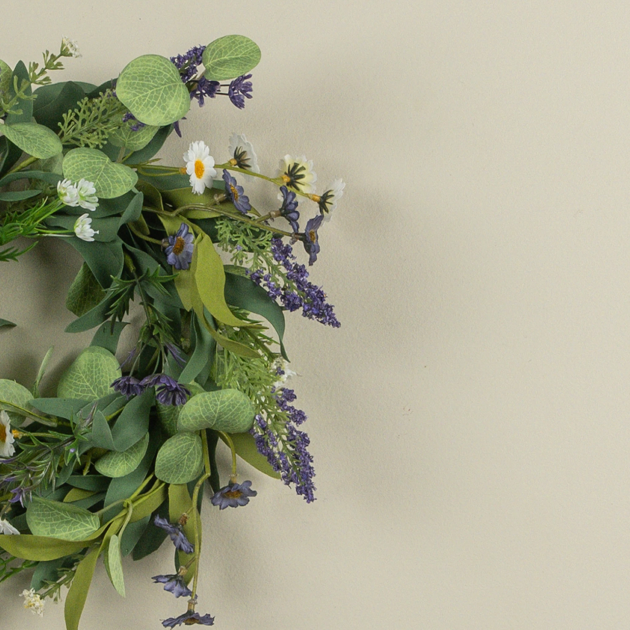 Purple & White Mixed Spring Candle Ring, 12", photo 2 of 4