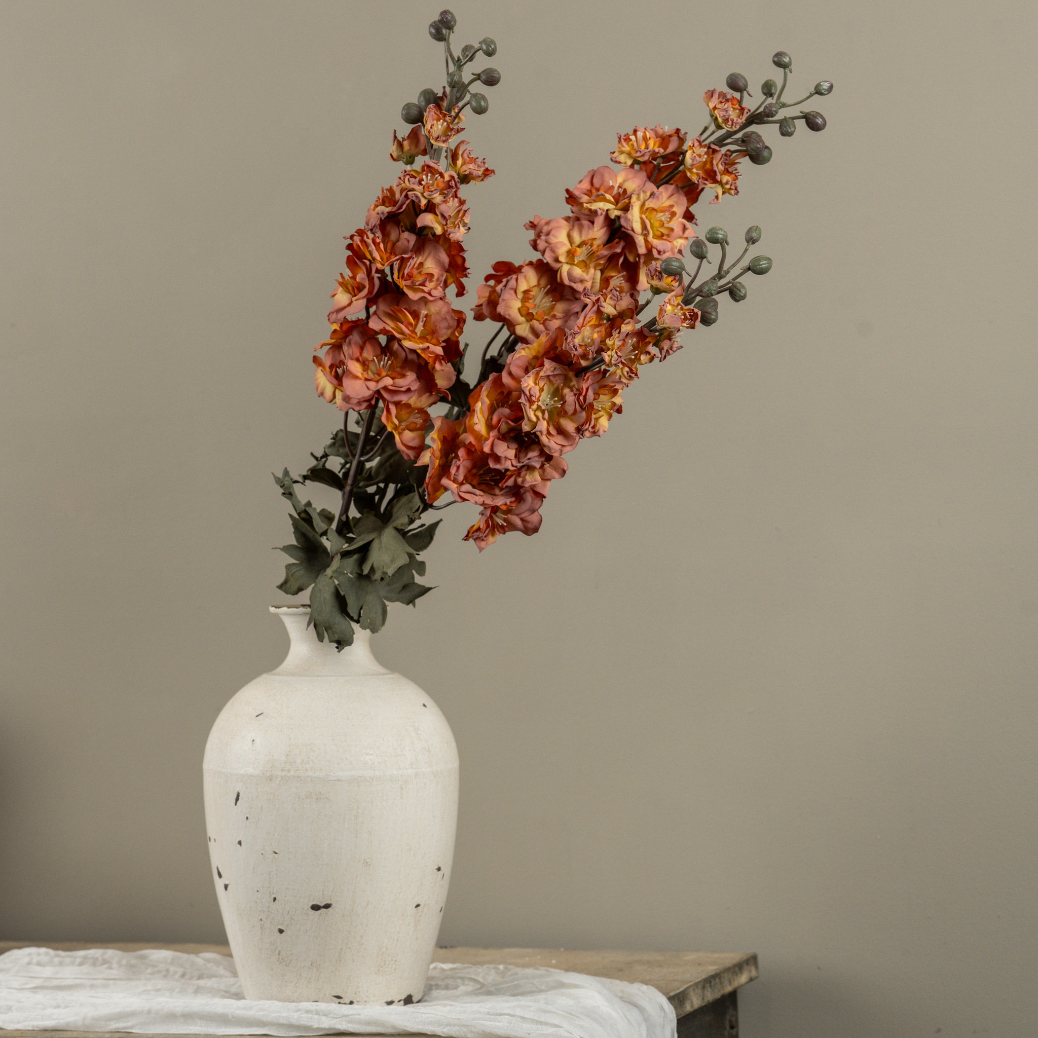 Orange & Pink Dried Larkspur Stem, 31.5", photo 2 of 4