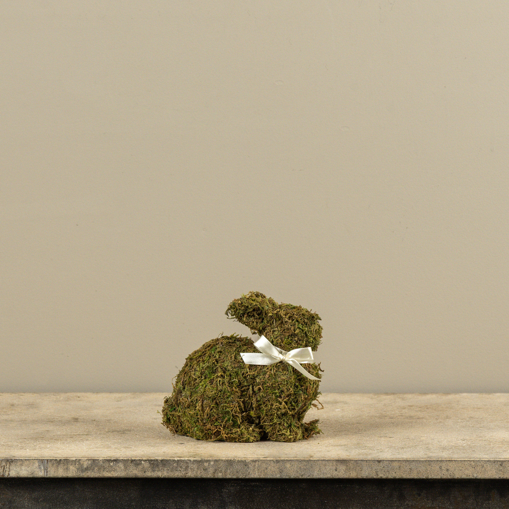Sitting Moss Bunny with Cream Bow, photo 2 of 2