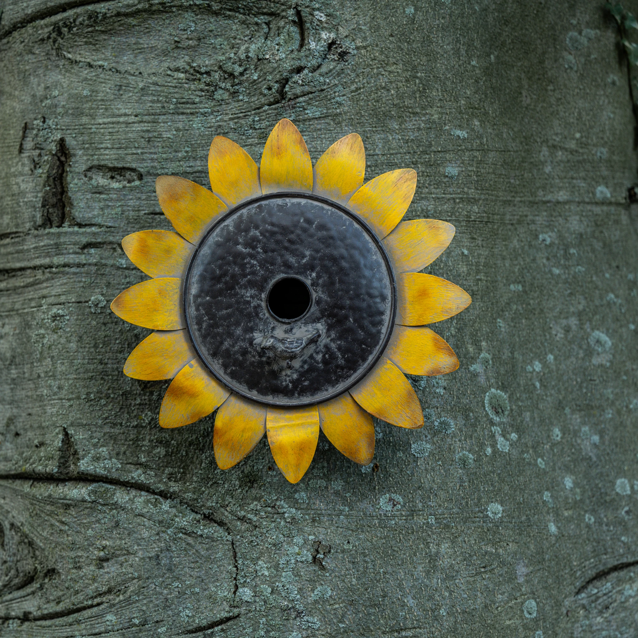 Sunflower Wall Birdhouse with Bird, photo 3 of 3