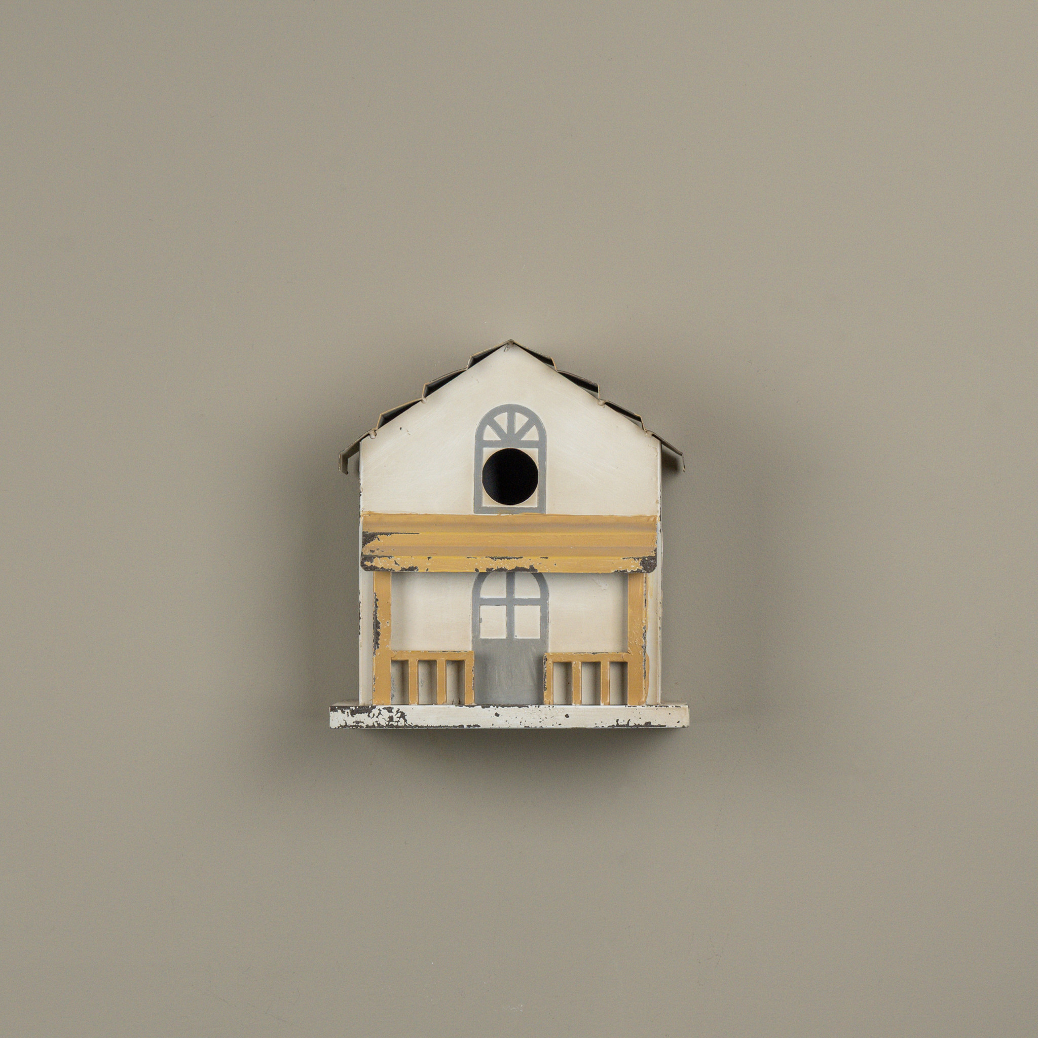 Cream & Yellow Wall Birdhouse, photo 2 of 3