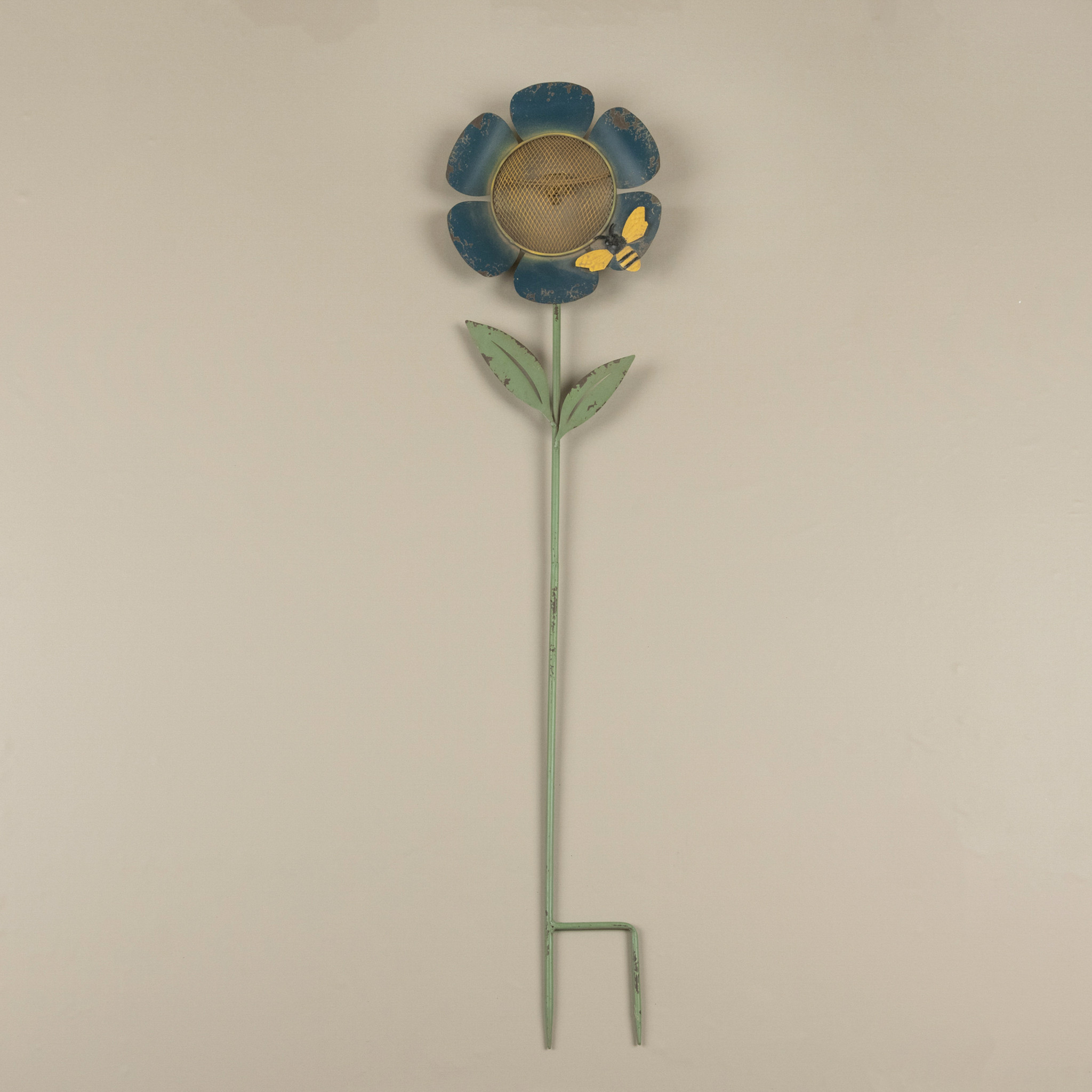Blue Flower Bird Feeder Stake with Bee, photo 3 of 4