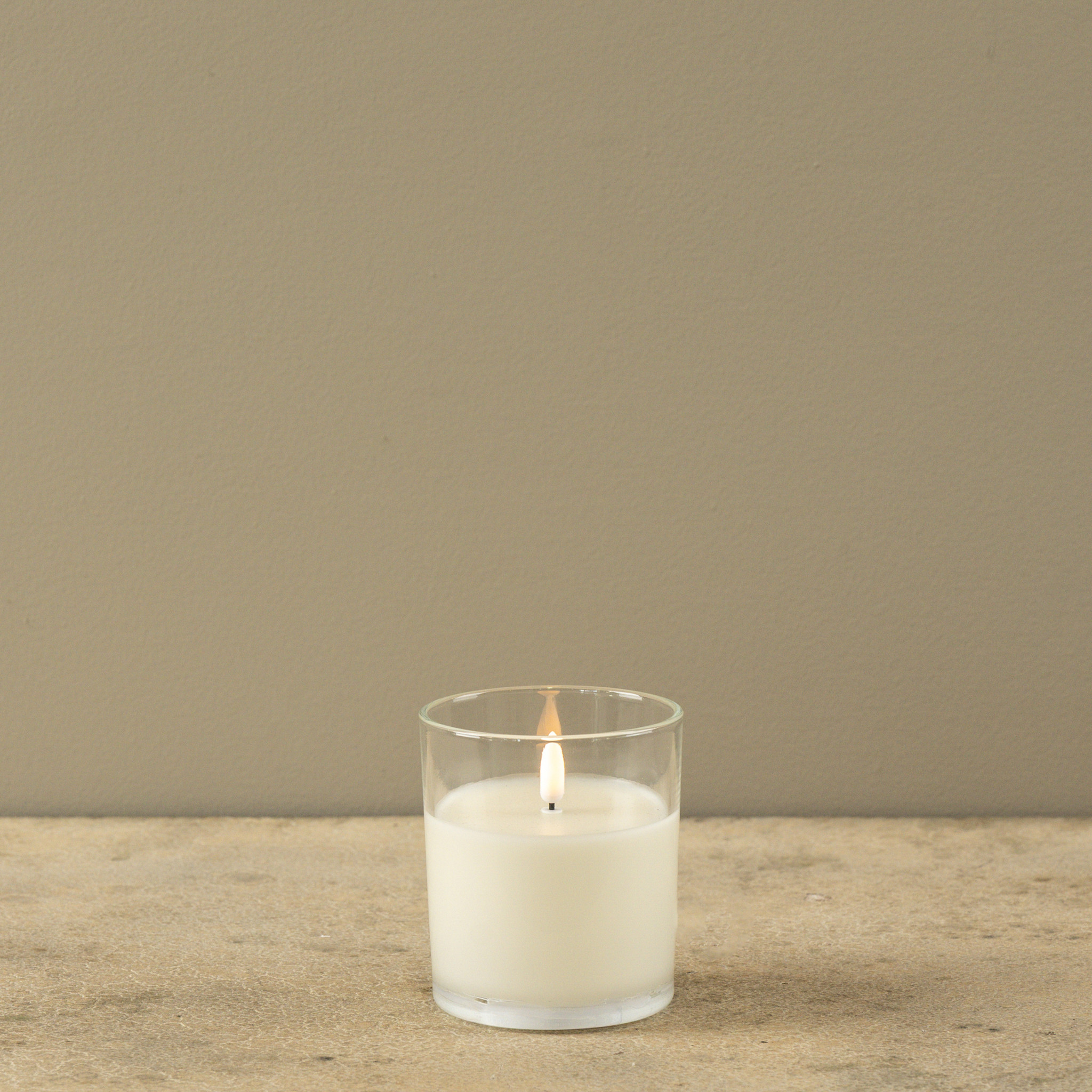 Flameless Thick Glass Candle, 4", photo 3 of 6