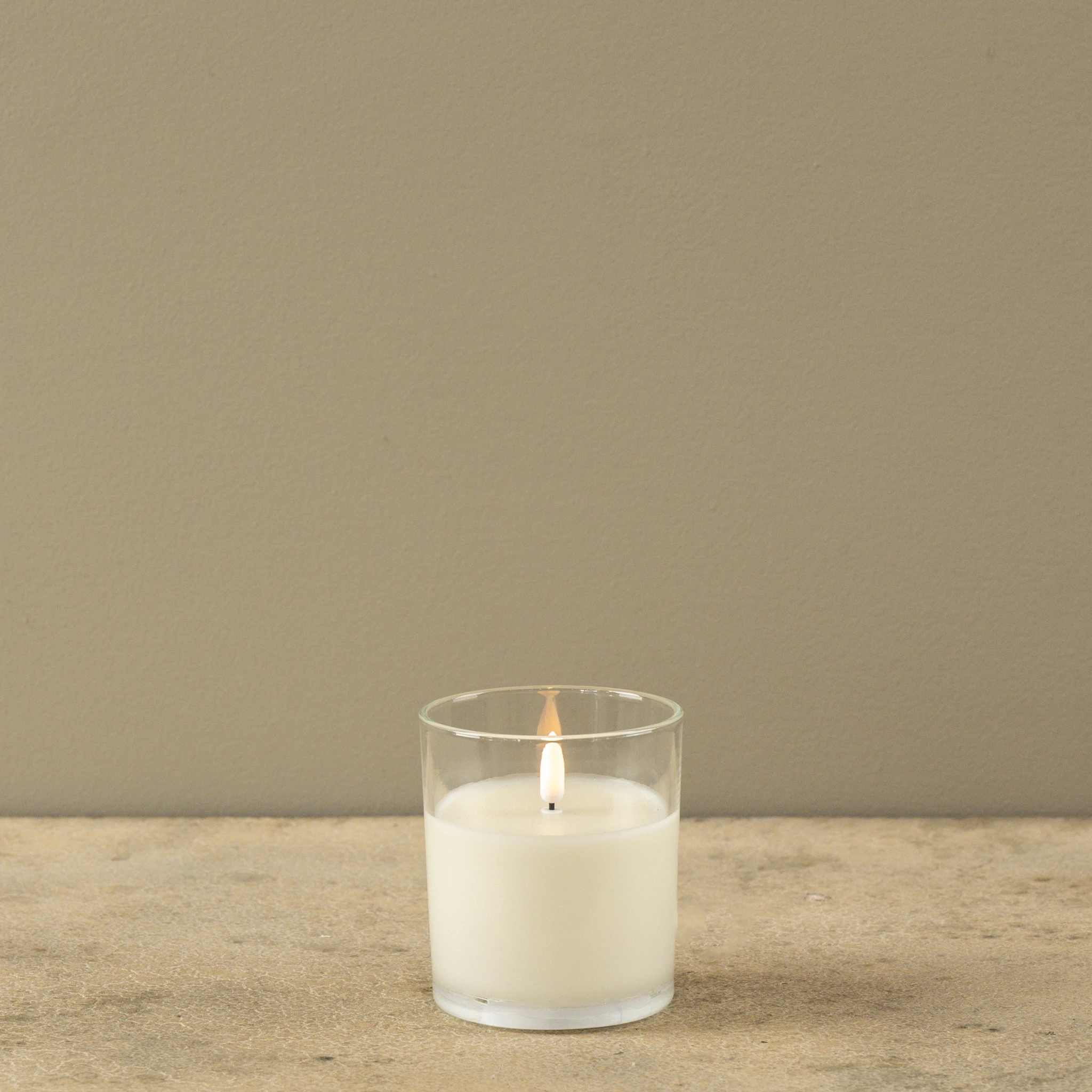 Flameless Thick Glass Candle, 4", photo 3 of 6
