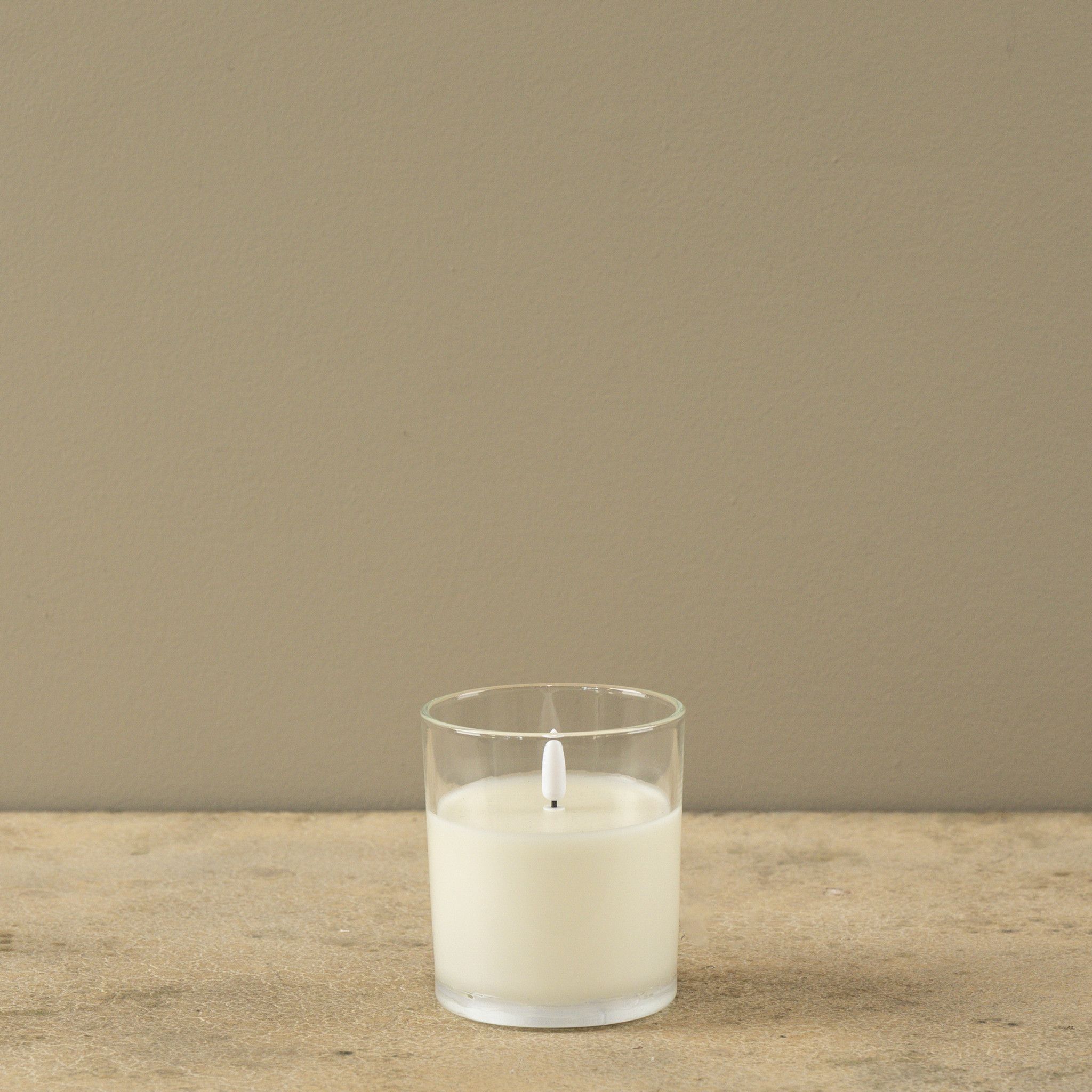 Flameless Thick Glass Candle, 4", photo 5 of 6