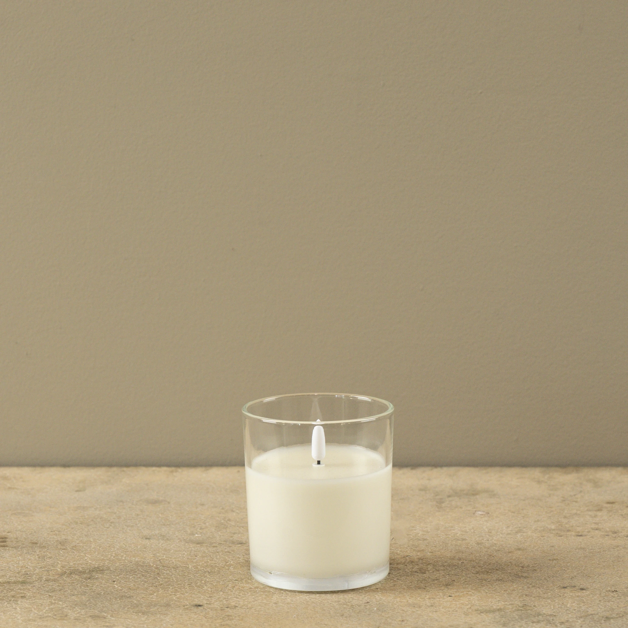 Flameless Thick Glass Candle, 4", photo 5 of 6