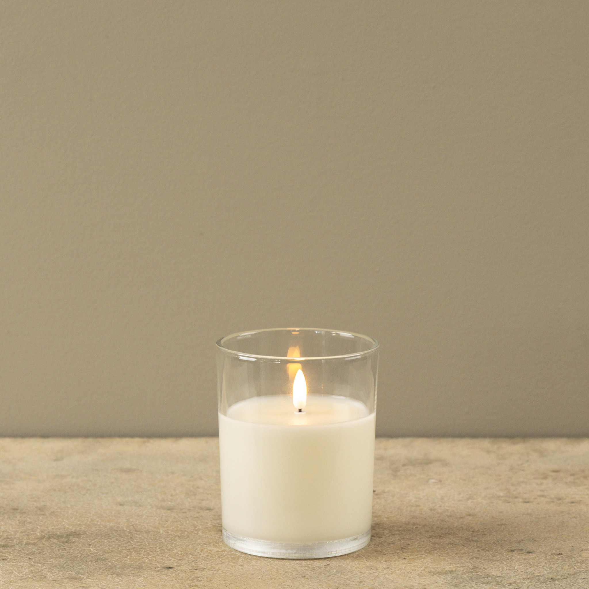 Flameless Thick Glass Candle, 5", photo 5 of 6