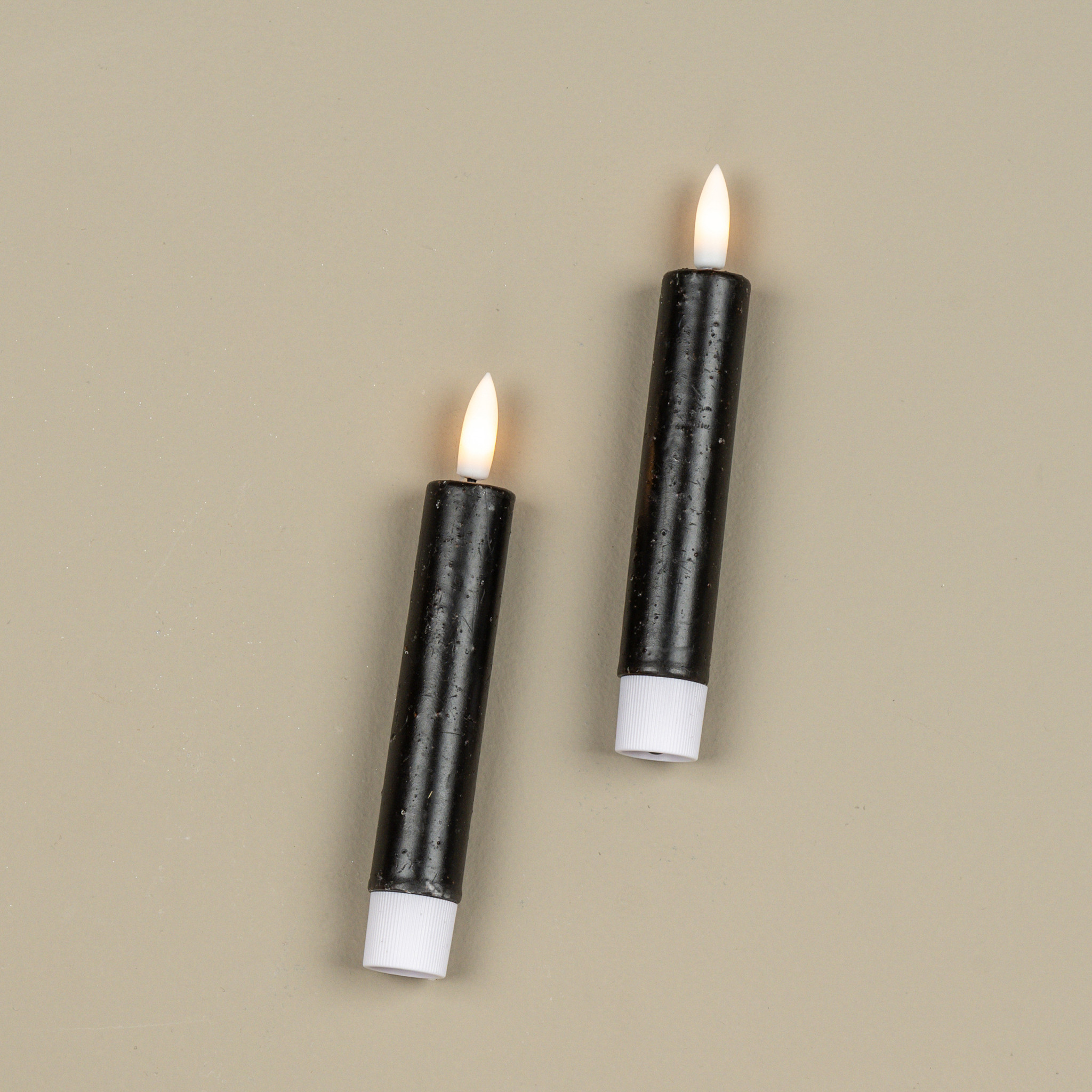Flameless Black Taper Candles, Set of 2, 5.75", photo 2 of 2